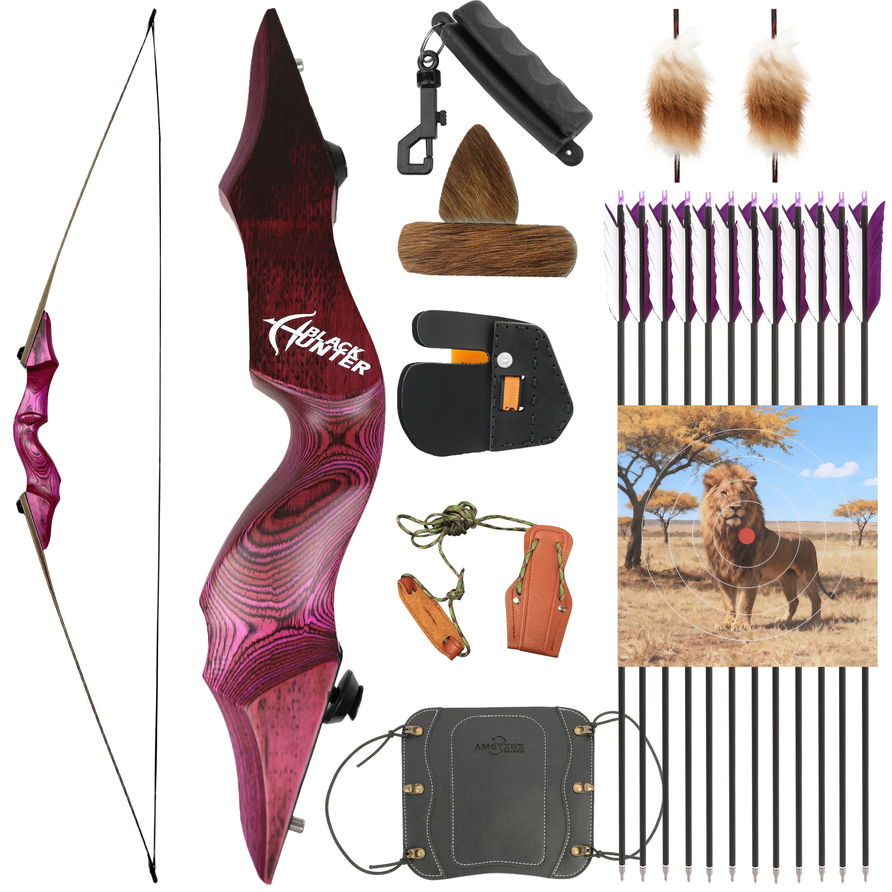 20-60lbs Longbow 60" Archery RH Takedown Hunting Bow