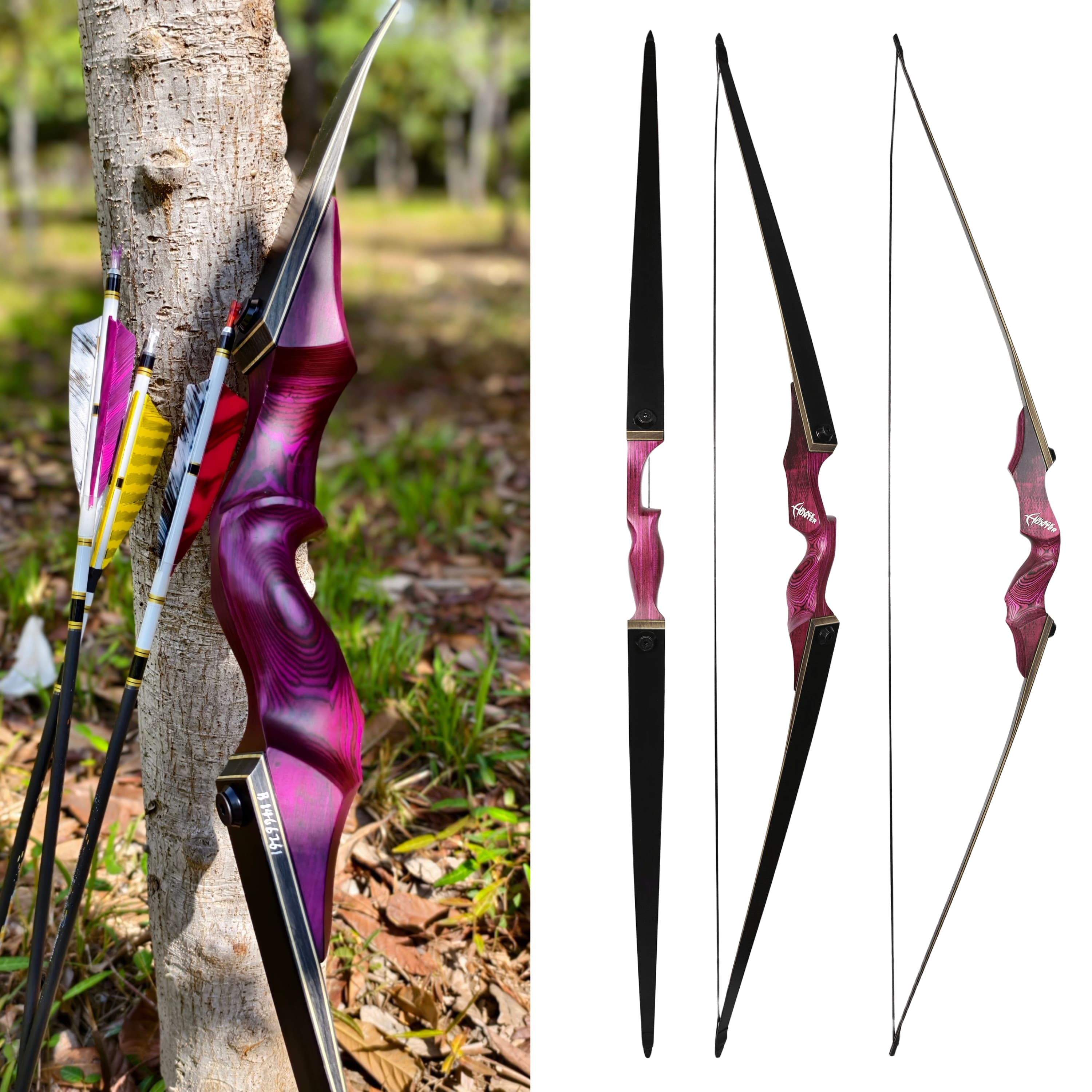 20-60lbs Longbow 60" Archery RH Takedown Hunting Bow