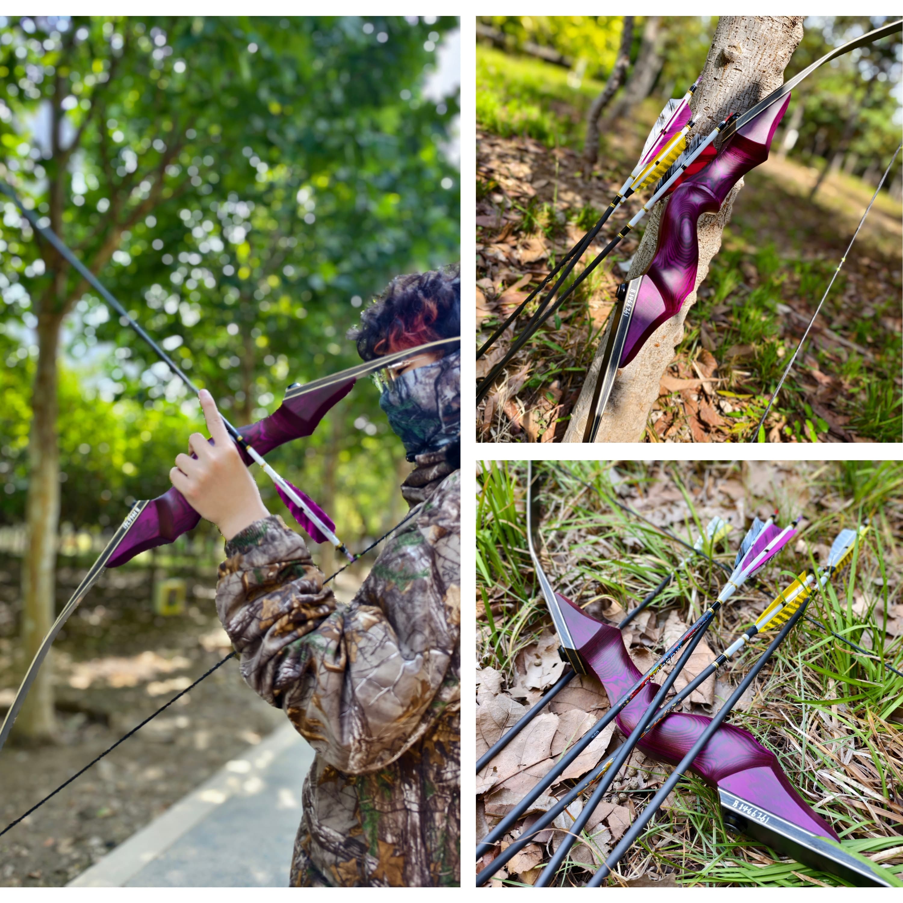 20-60lbs Longbow 60" Archery RH Takedown Hunting Bow