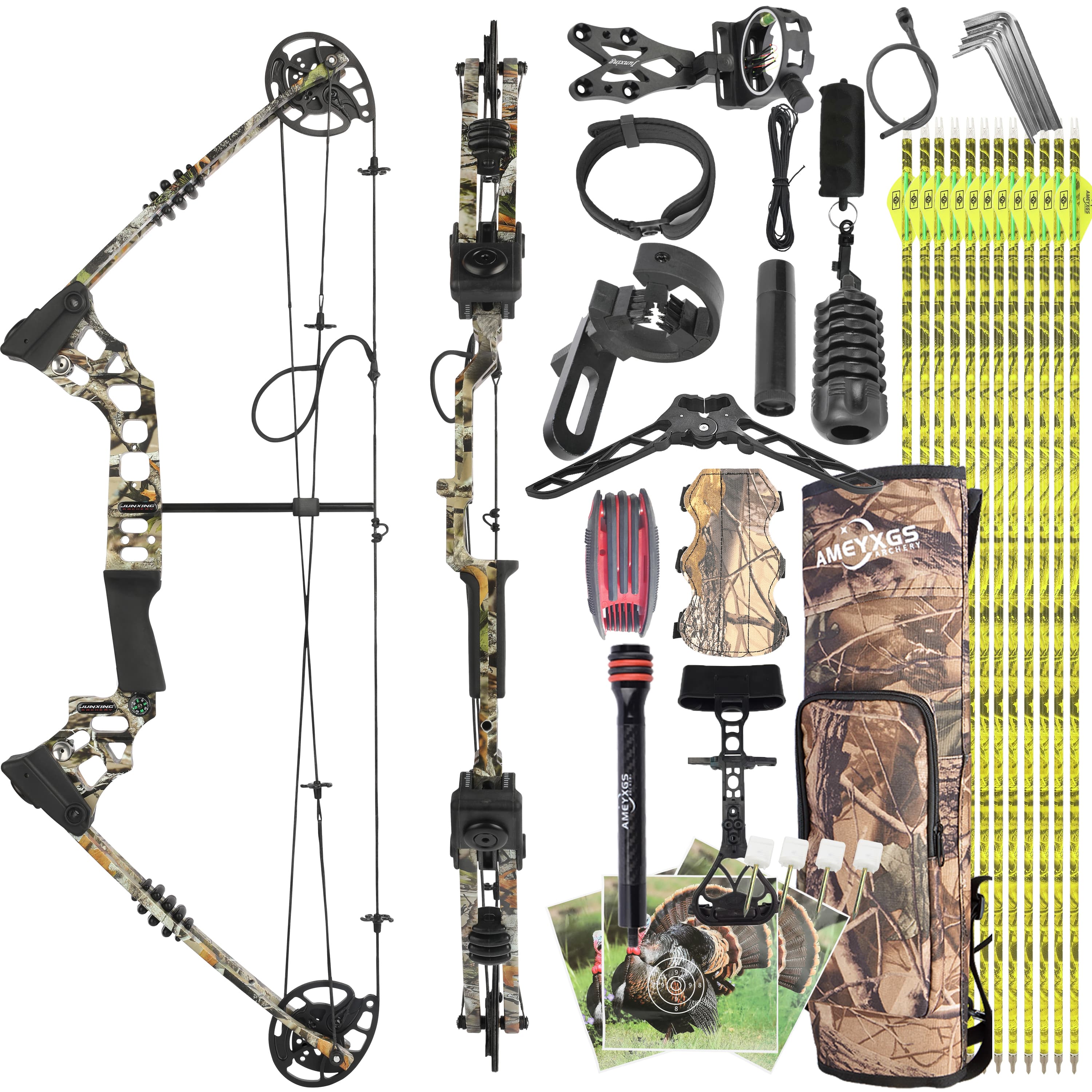 JUNXING Dragon X8 Hunting Compound Bow Kit 20-70lbs