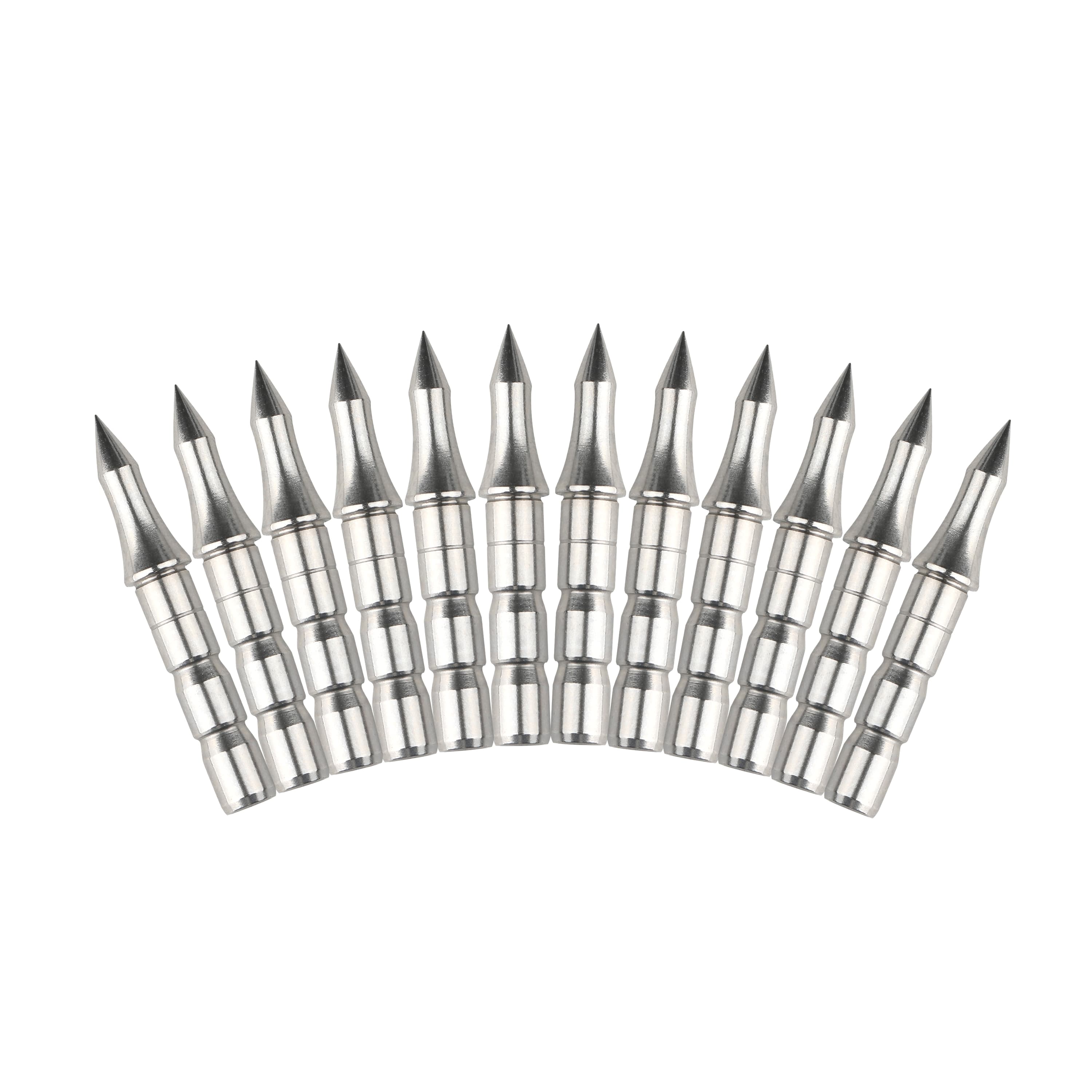 Stainless Steel Arrow Tips 100 Grain Standard Glue-In Points (12 Pack)-CHN Archery
