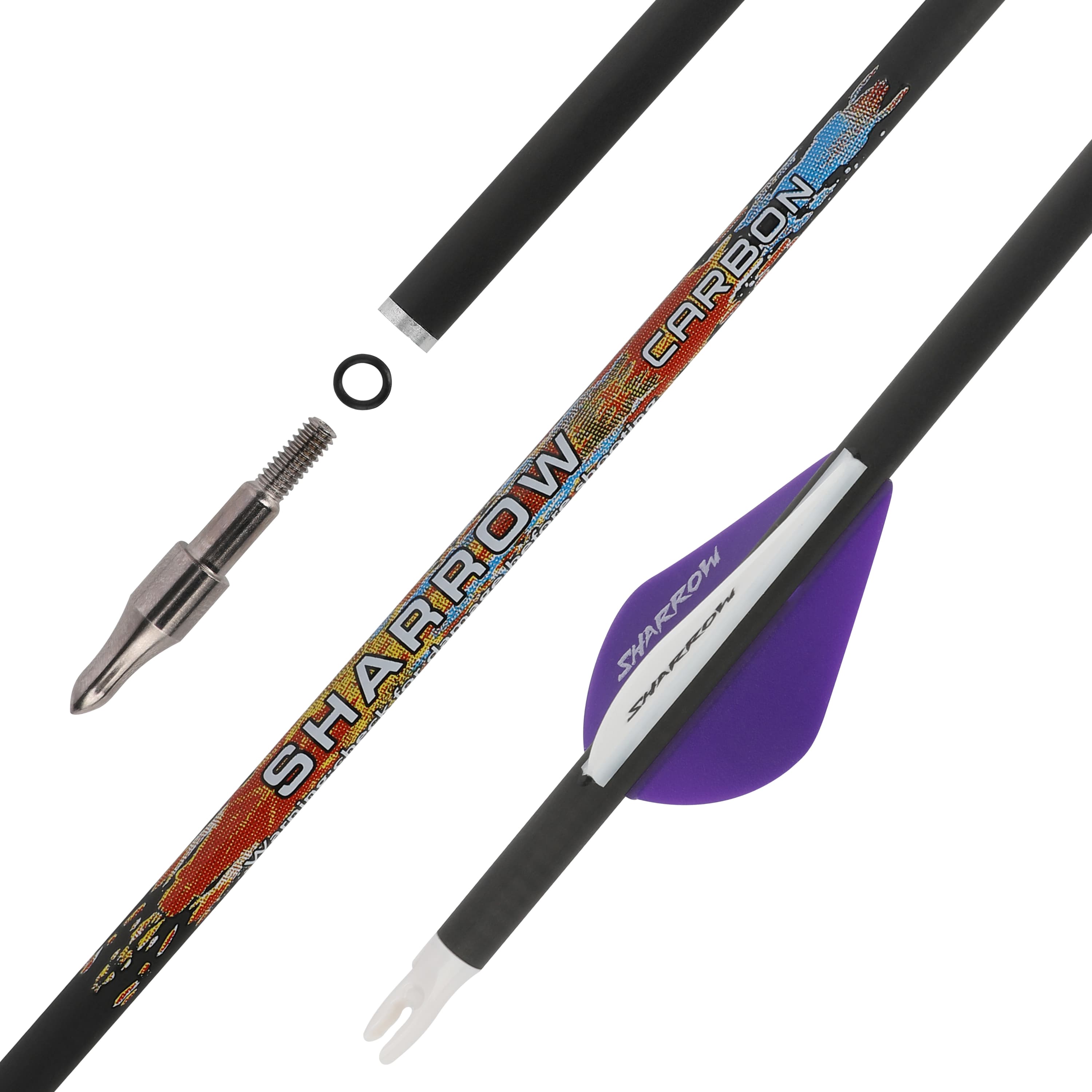 SHARROW Compound Bow Arrows Spine 250/300/350/400/500/600 (12 Pack)-CHN Archery