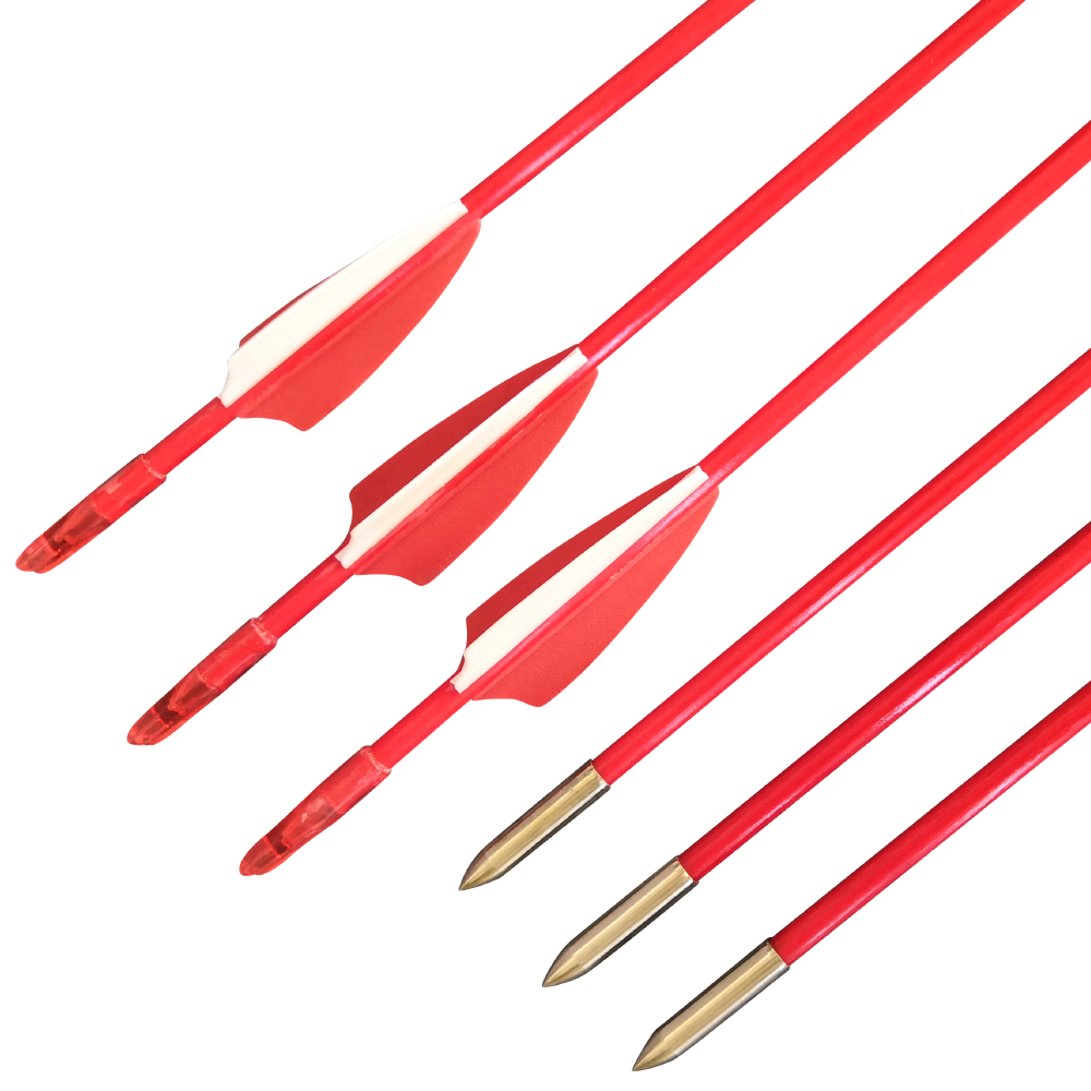 SHARROW 6mm Fiberglass Arrows Ideal for Beginners (12 Pack)-CHN Archery