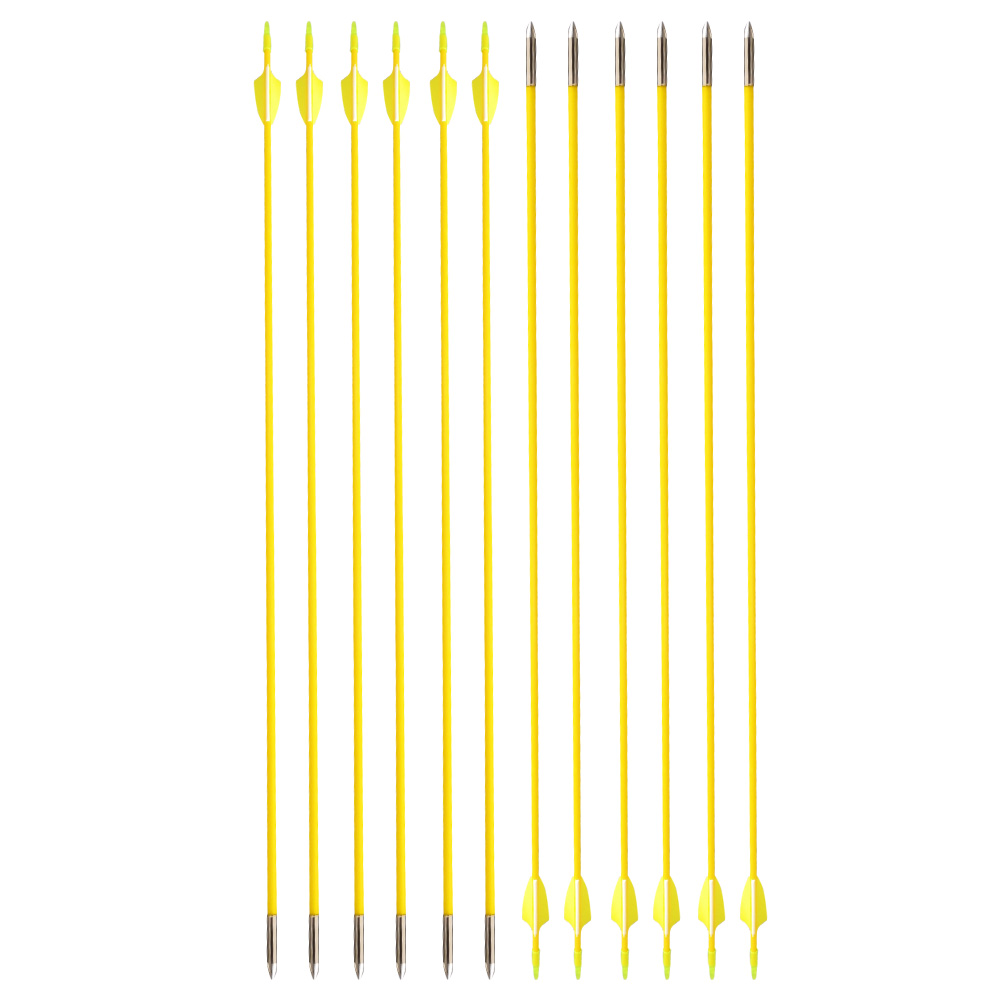 SHARROW 6mm Fiberglass Arrows Ideal for Beginners (12 Pack)-CHN Archery