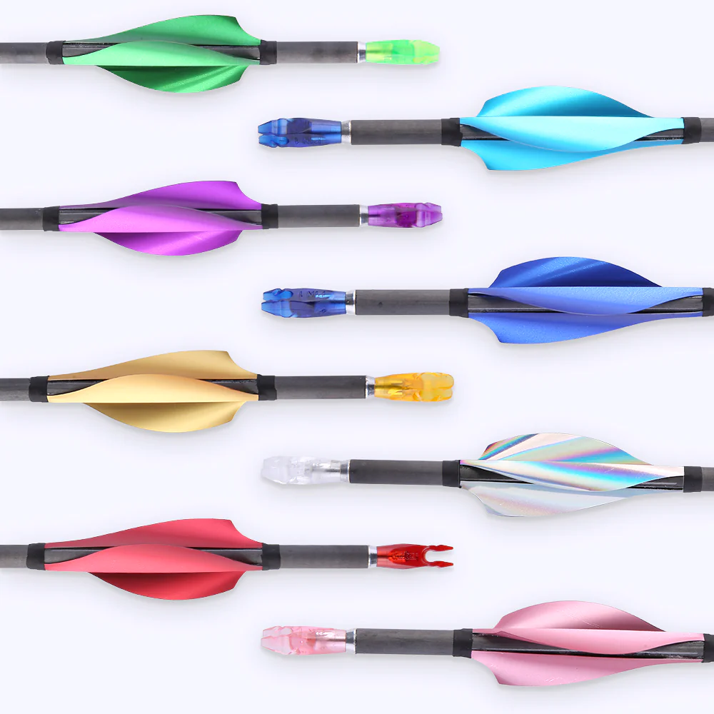 BICASTER FMT-02 Archery 1.75 Inch 2 Inch Spin Vanes RH/LH (50 Pack)-CHN Archery