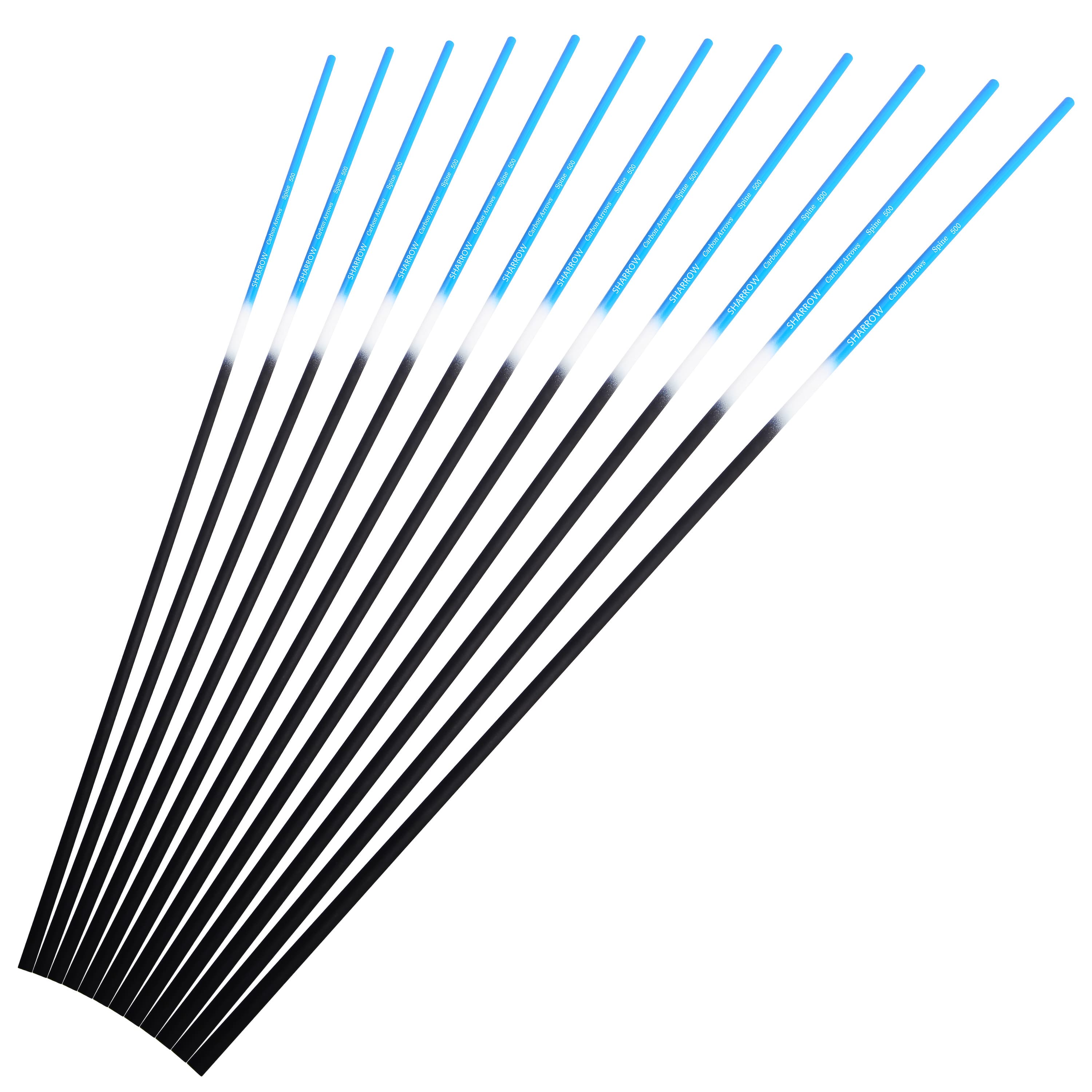 SHARROW 30" Colorful Gradient Carbon Arrows Shafts Spine 500 (12 Pack)-CHN Archery