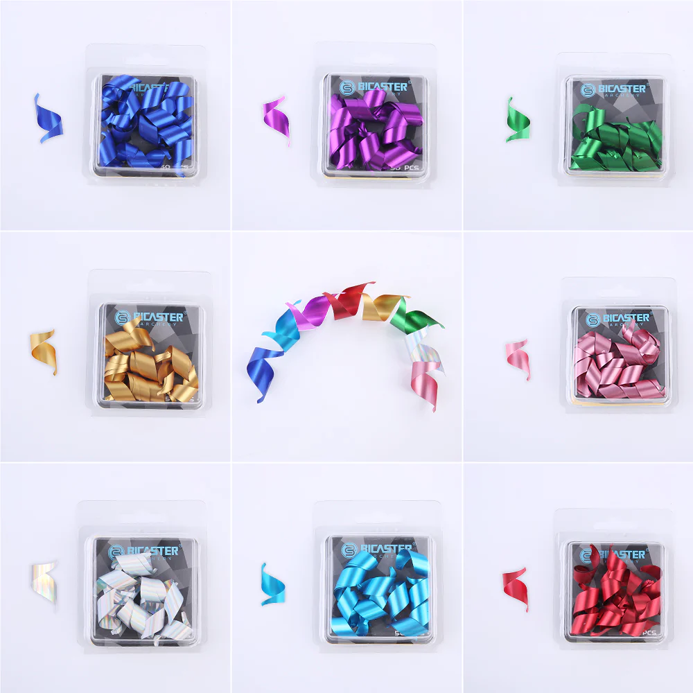 BICASTER FMT-02 Archery 1.75 Inch 2 Inch Spin Vanes RH/LH (50 Pack)-CHN Archery
