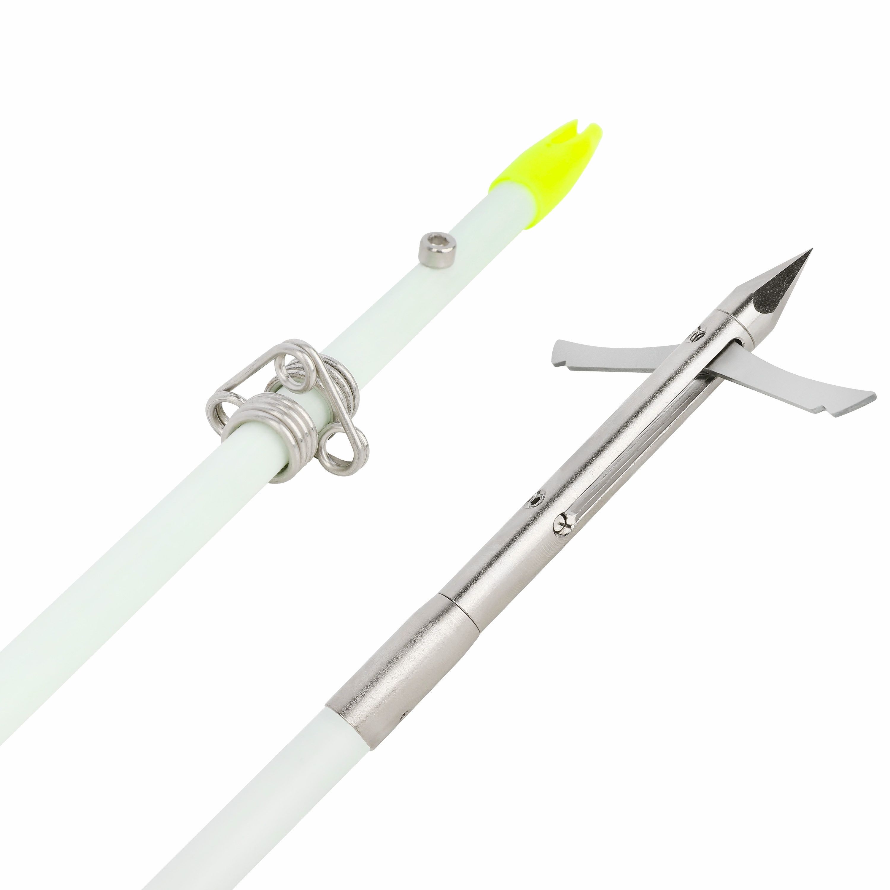 SHARROW 8mm White Fiberglass Bow Fishing Arrows (12 Pack)-CHN Archery