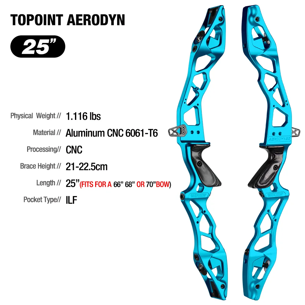 TOPOINT AERODYN 25" ILF Target Recurve Riser RH-CHN Archery