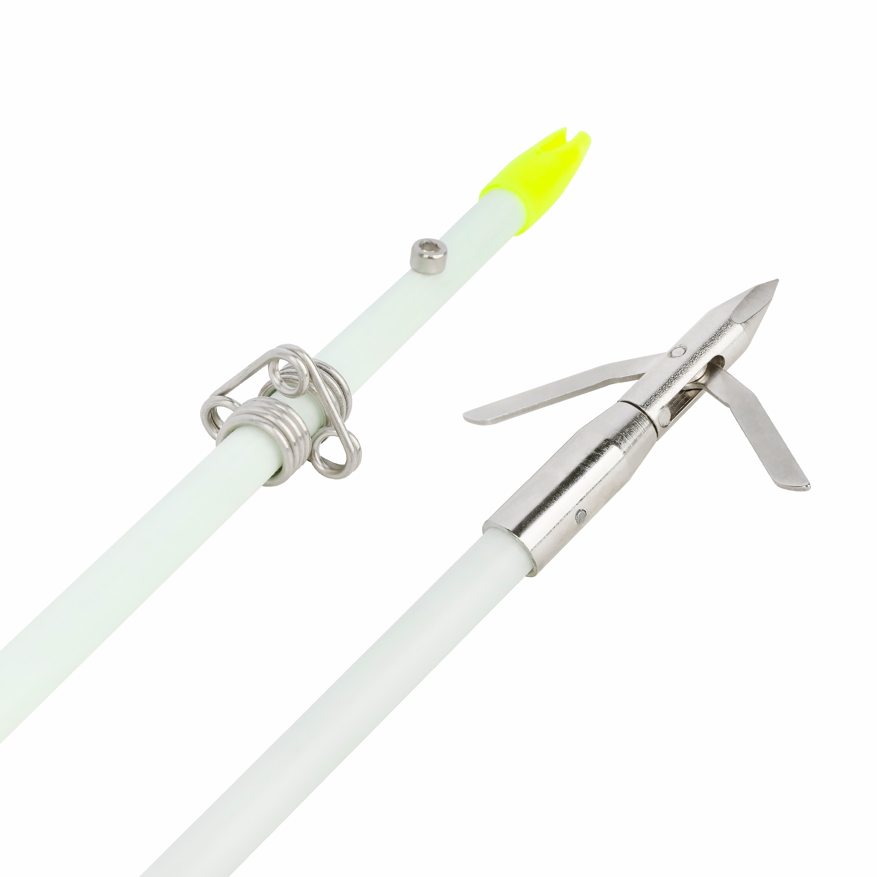 SHARROW 8mm White Fiberglass Bow Fishing Arrows (12 Pack)-CHN Archery