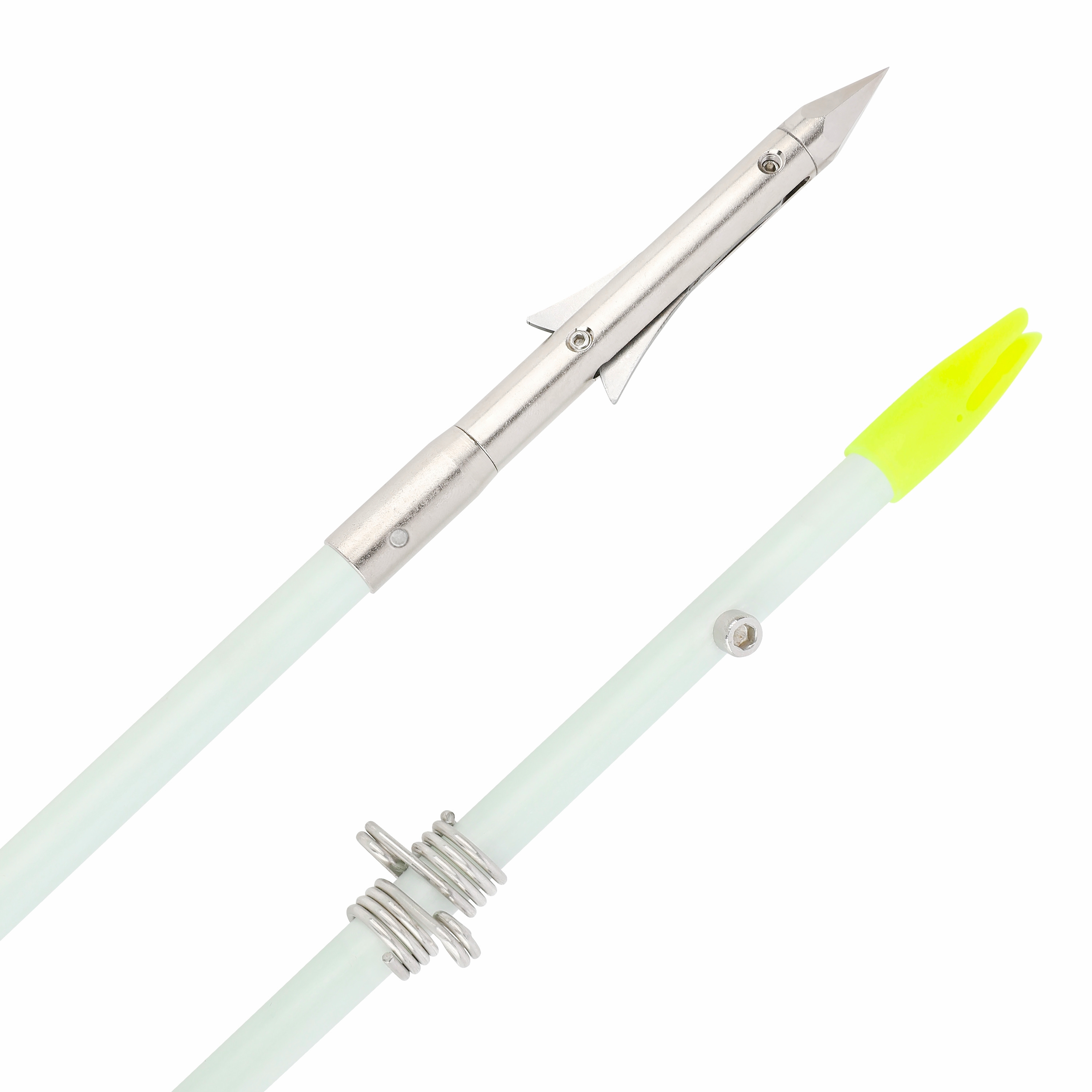 SHARROW 8mm White Fiberglass Bow Fishing Arrows (12 Pack)-CHN Archery