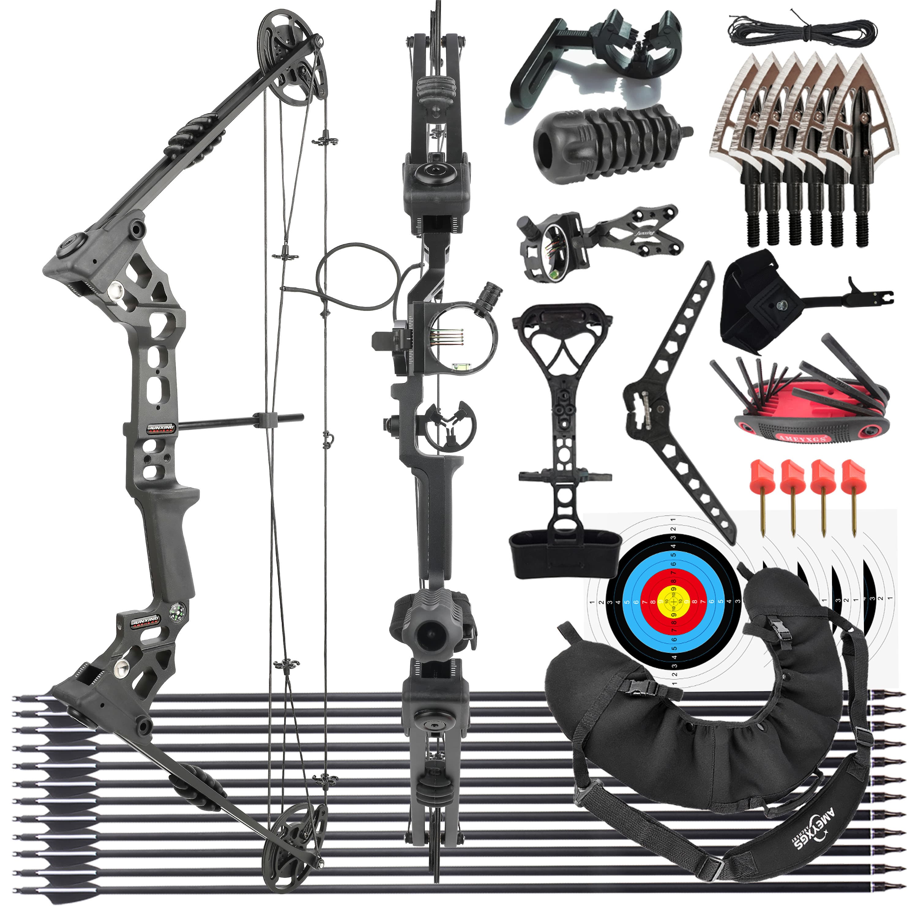 JUNXING Dragon X8 Hunting Compound Bow Kit 20-70lbs
