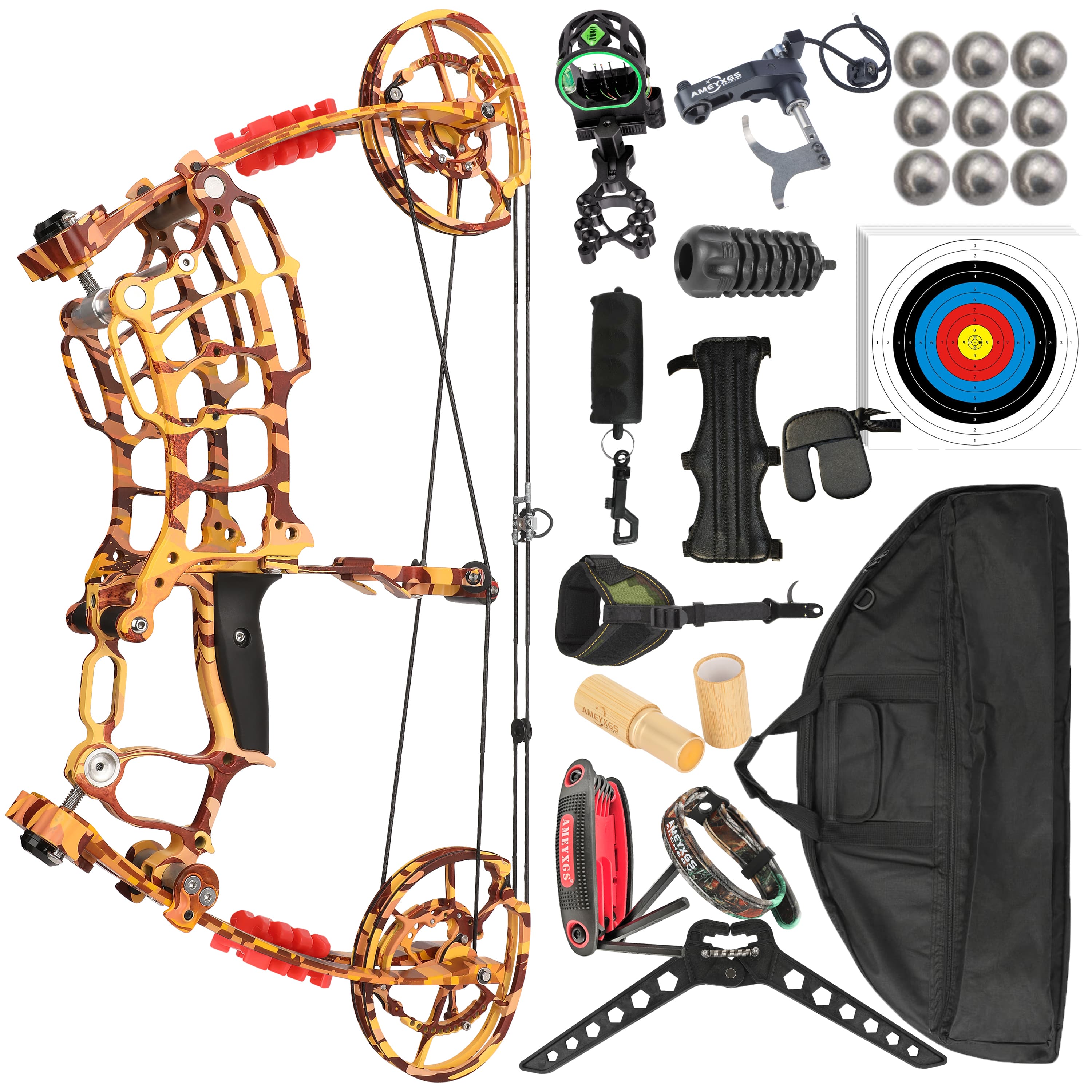 Dual Purpose Composite Bow Archery Composite Hunting Bow Kit 30-60lbs
