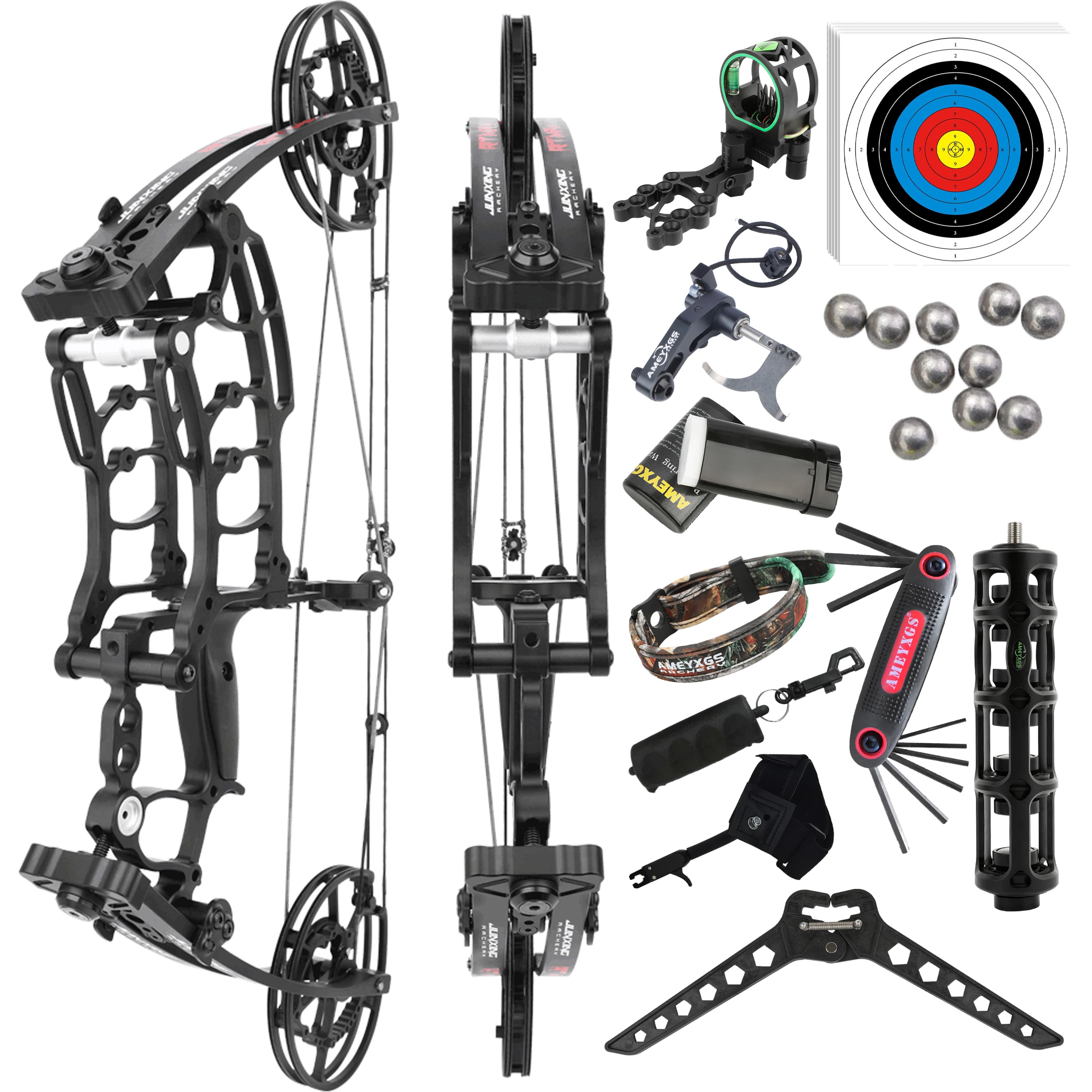 JUNXING M109K Compound Ball Bearing Bow 20" Axle-to-Axle 320 FPS