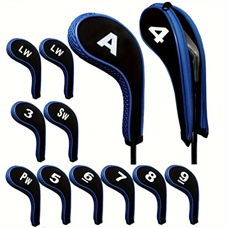 Golf Club Cover Set Driver Head Cover Long Neck Design  12pcs