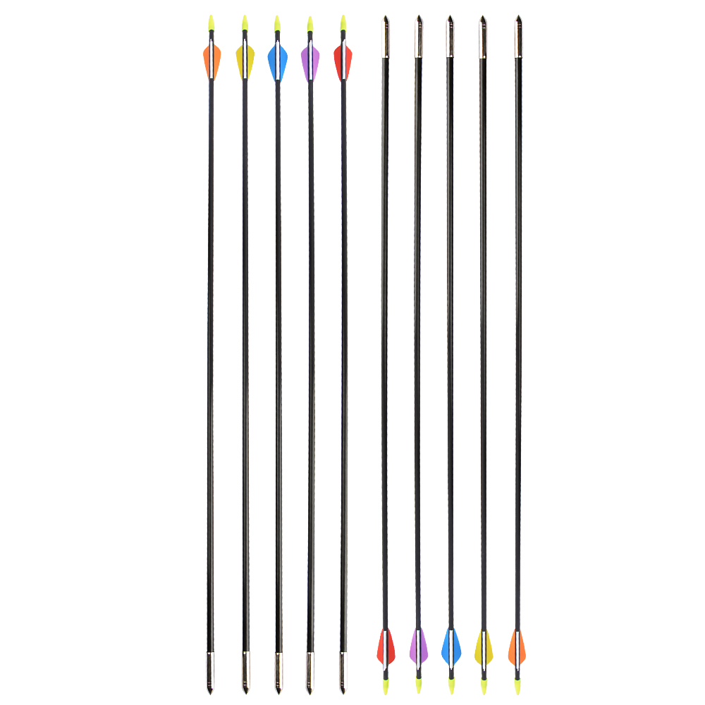 SHARROW 7mm Archery Practice Arrows Fiberglass for Beginners (12 Pack)-CHN Archery