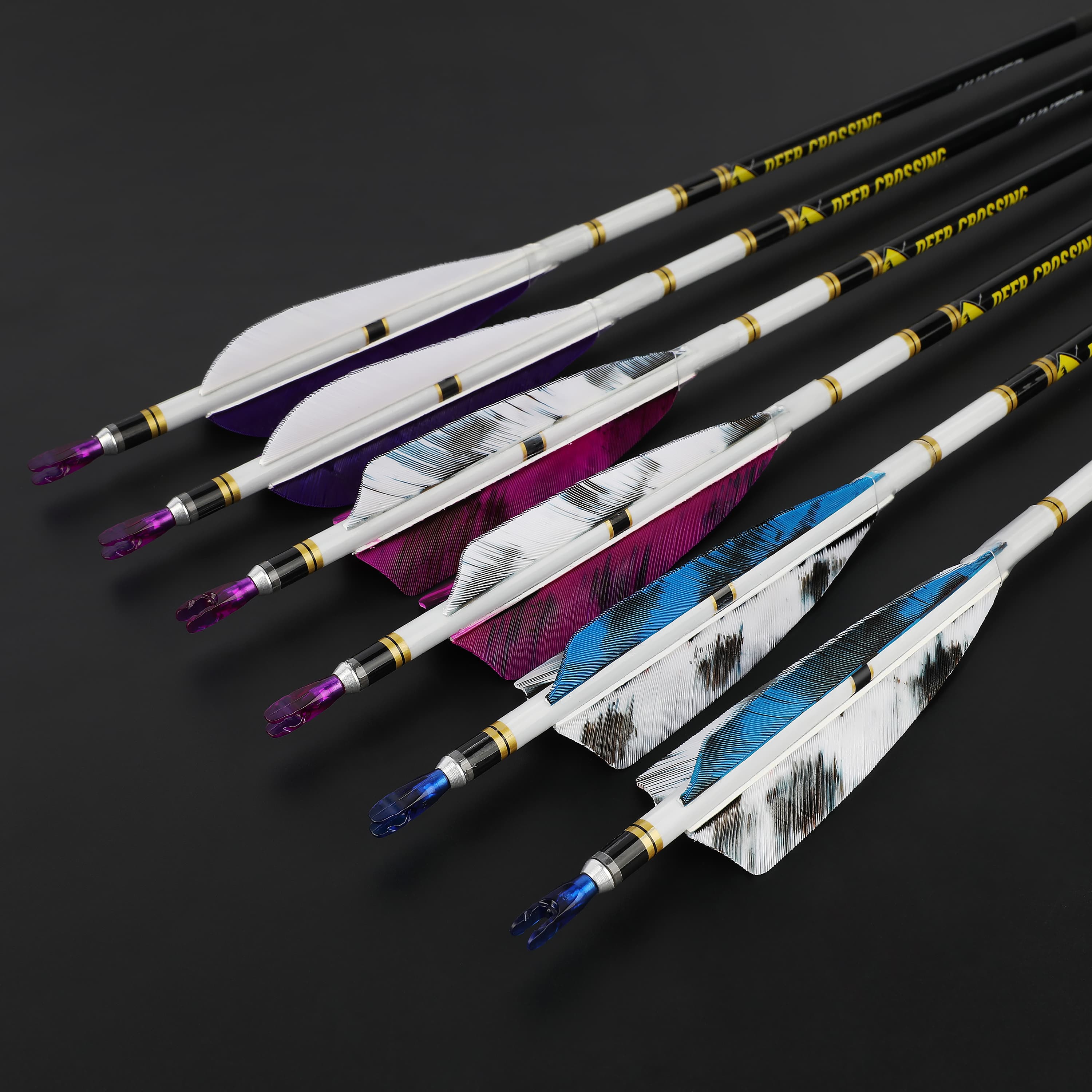 DEER CROSSING Carbon Arrows Spine 300/400/500/600/700/800 (12 Pack)-CHN Archery