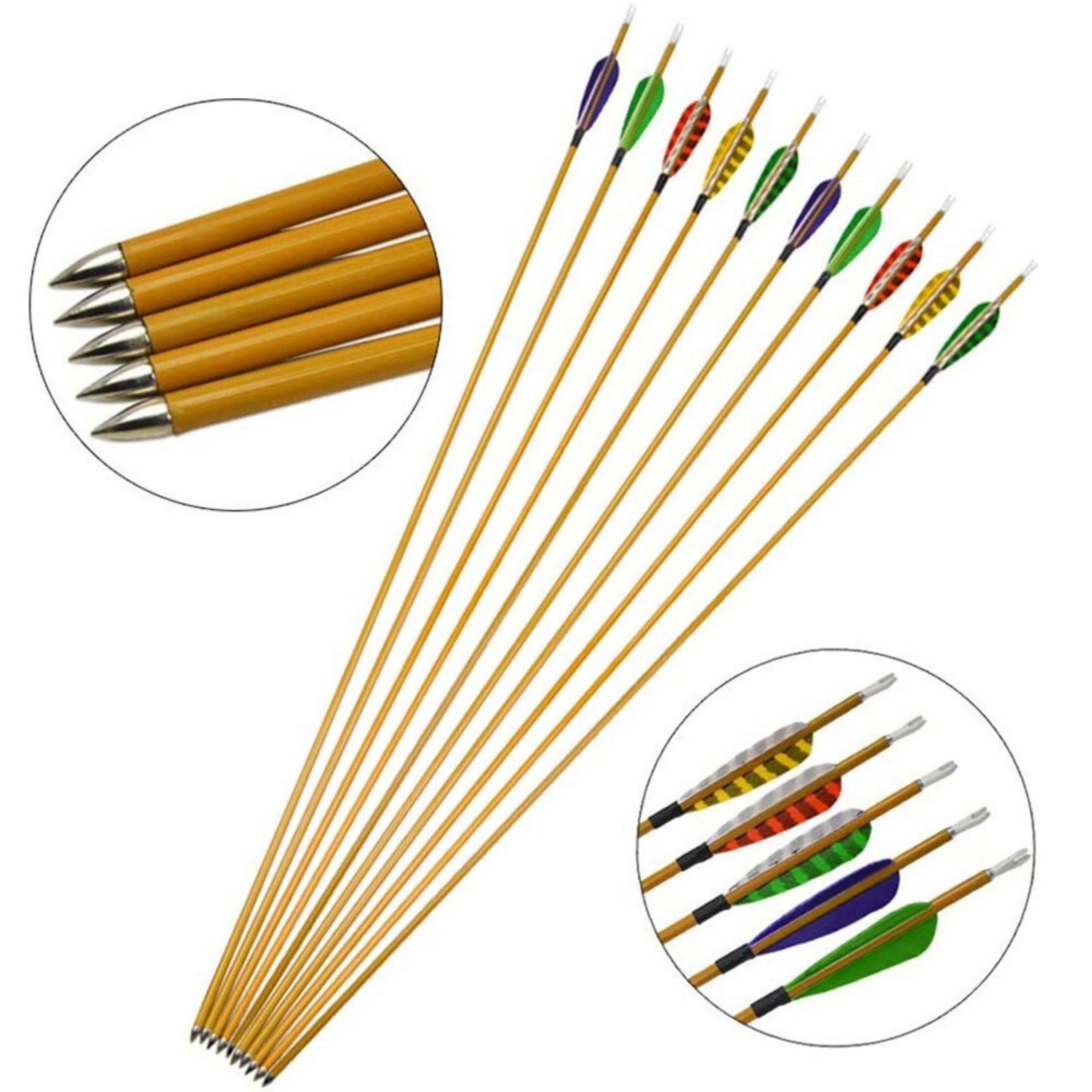 SHARROW 31" Archery 900 Spine Carbon Arrows with 3" Turkey Feathers (12 Pack)