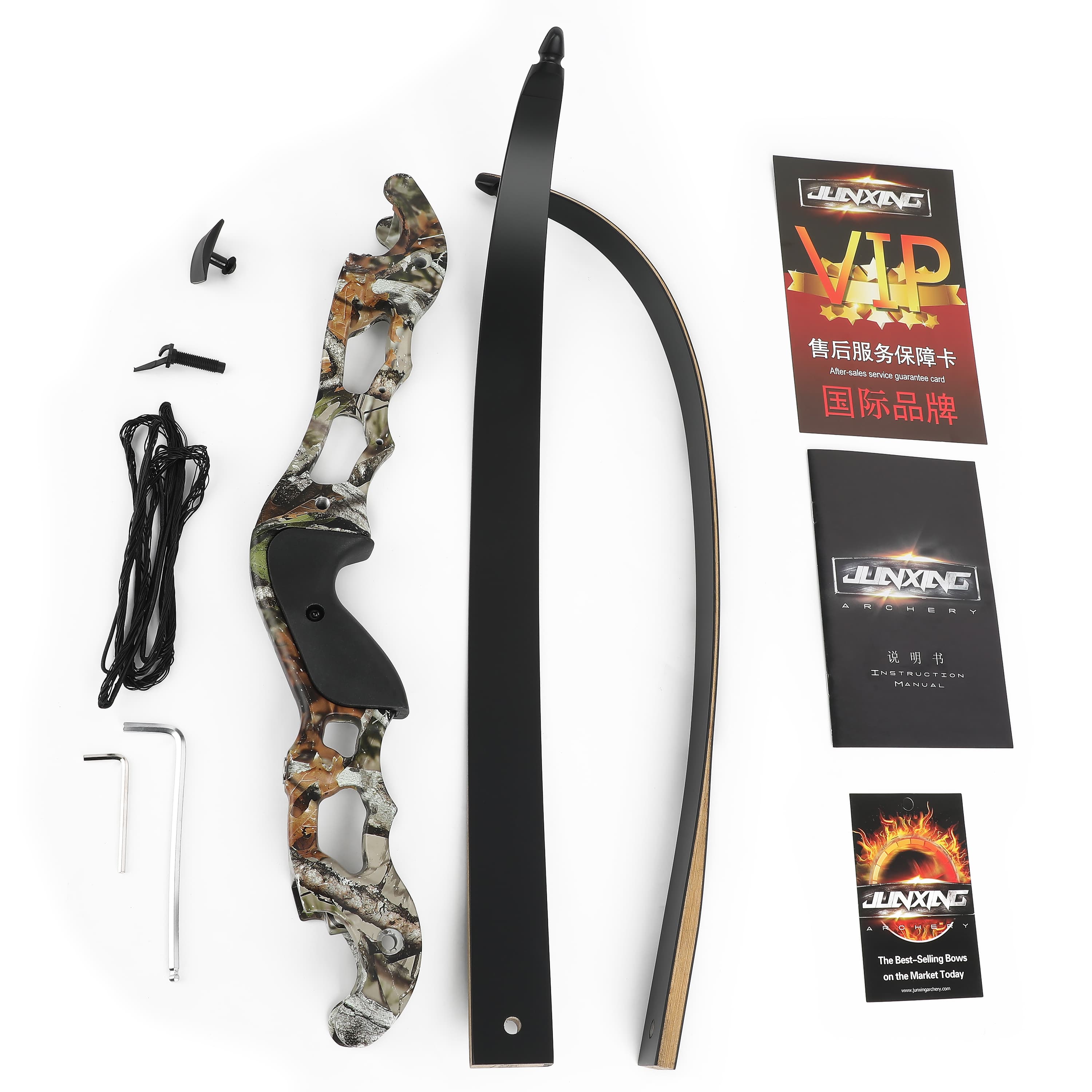 JUNXING F185 Takedown Recurve Bow Hunting Bow Kit 30-50lbs
