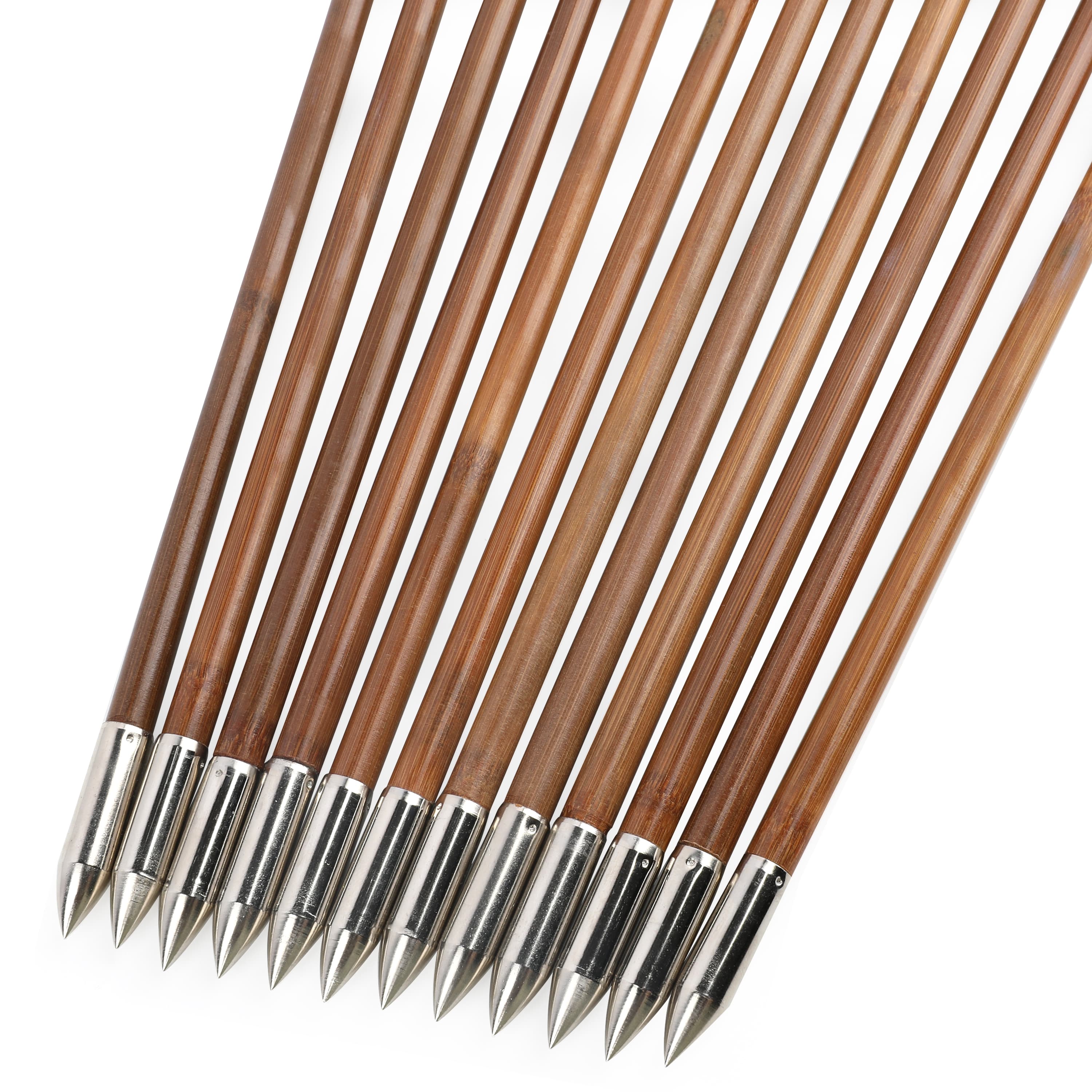 Custom Medieval Archery Fletched Bamboo Traditional Arrows (12 Pack)-CHN Archery