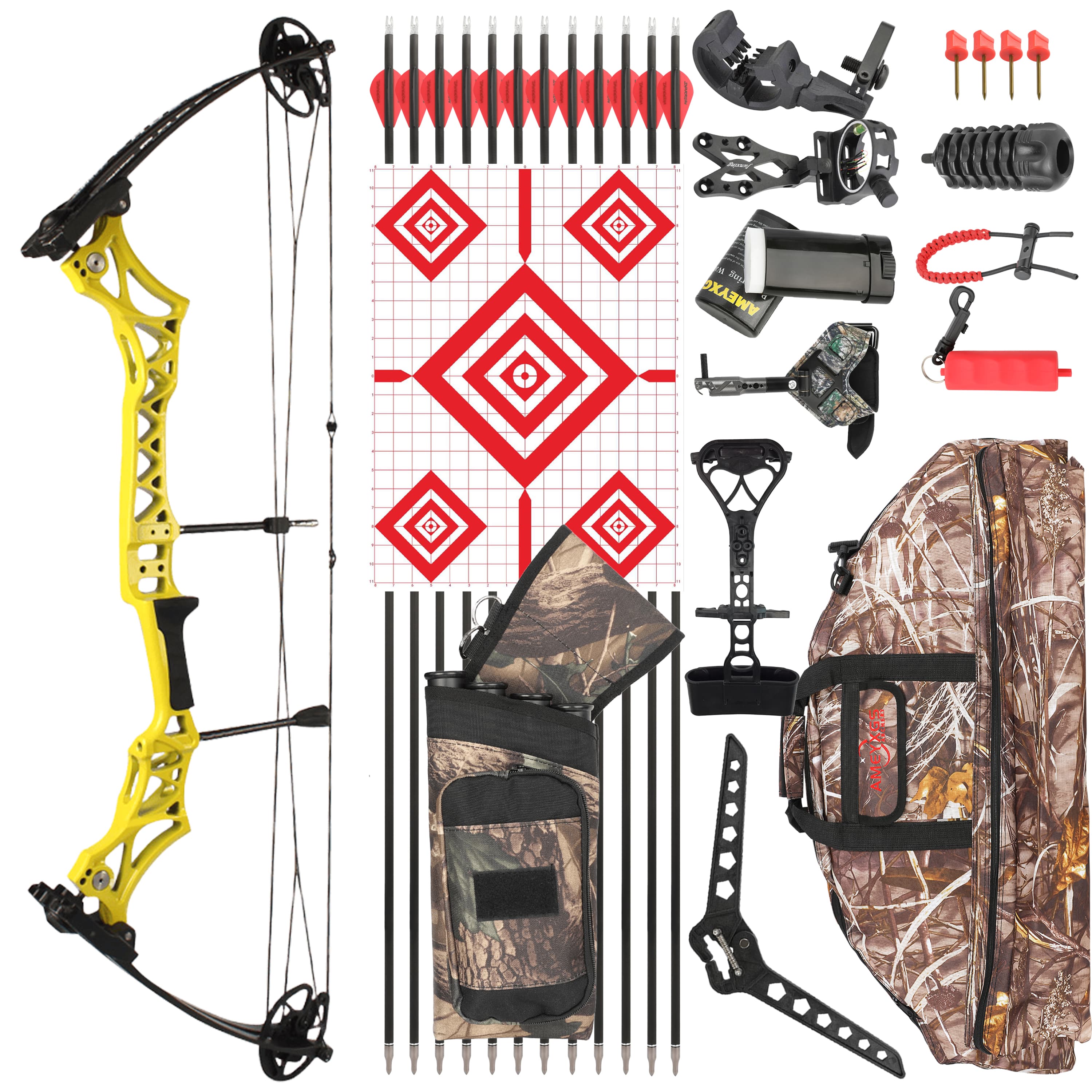 40" Compound Bow Set 30-55lbs Adjustable Pro Training Setup