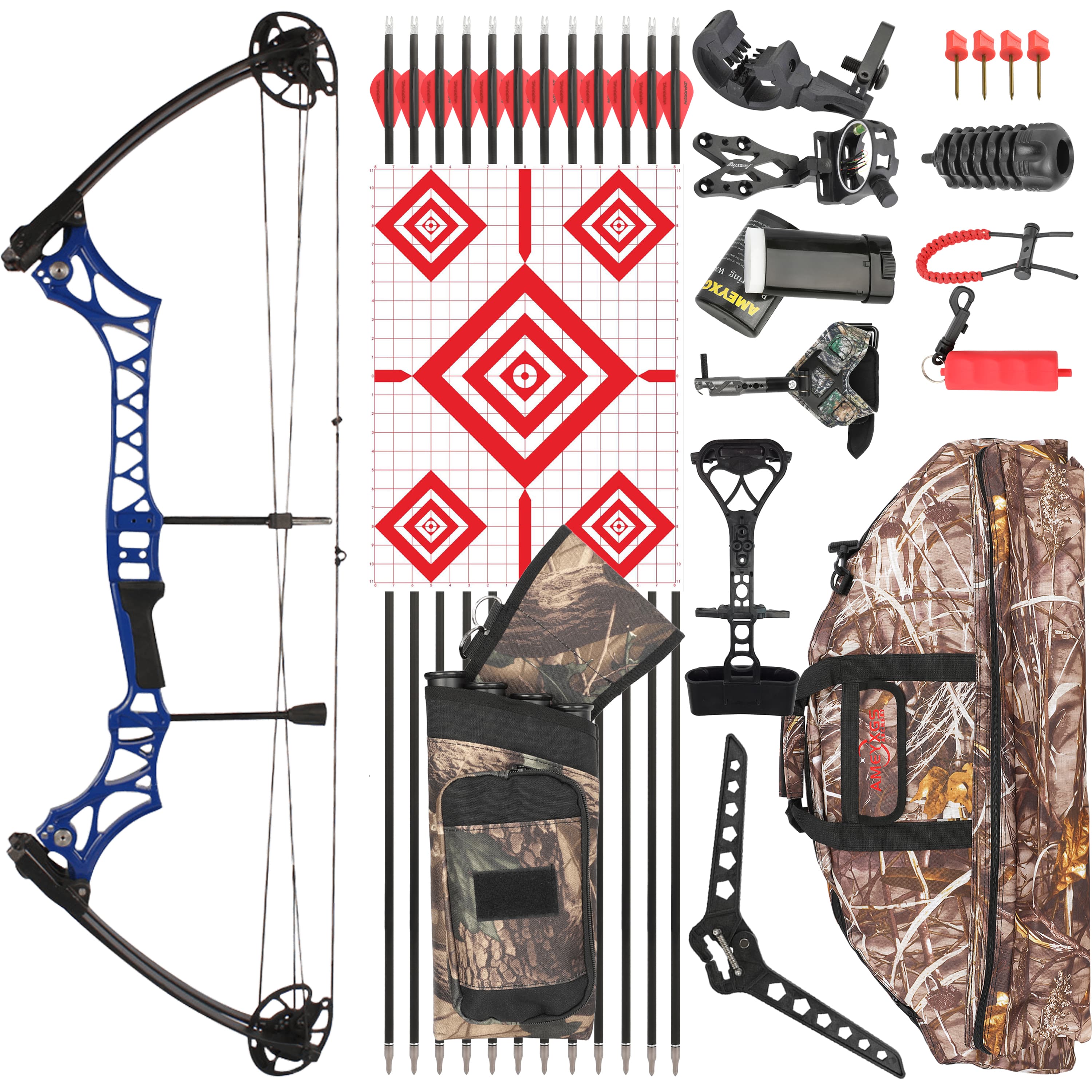 40" Compound Bow Set 30-55lbs Adjustable Pro Training Setup