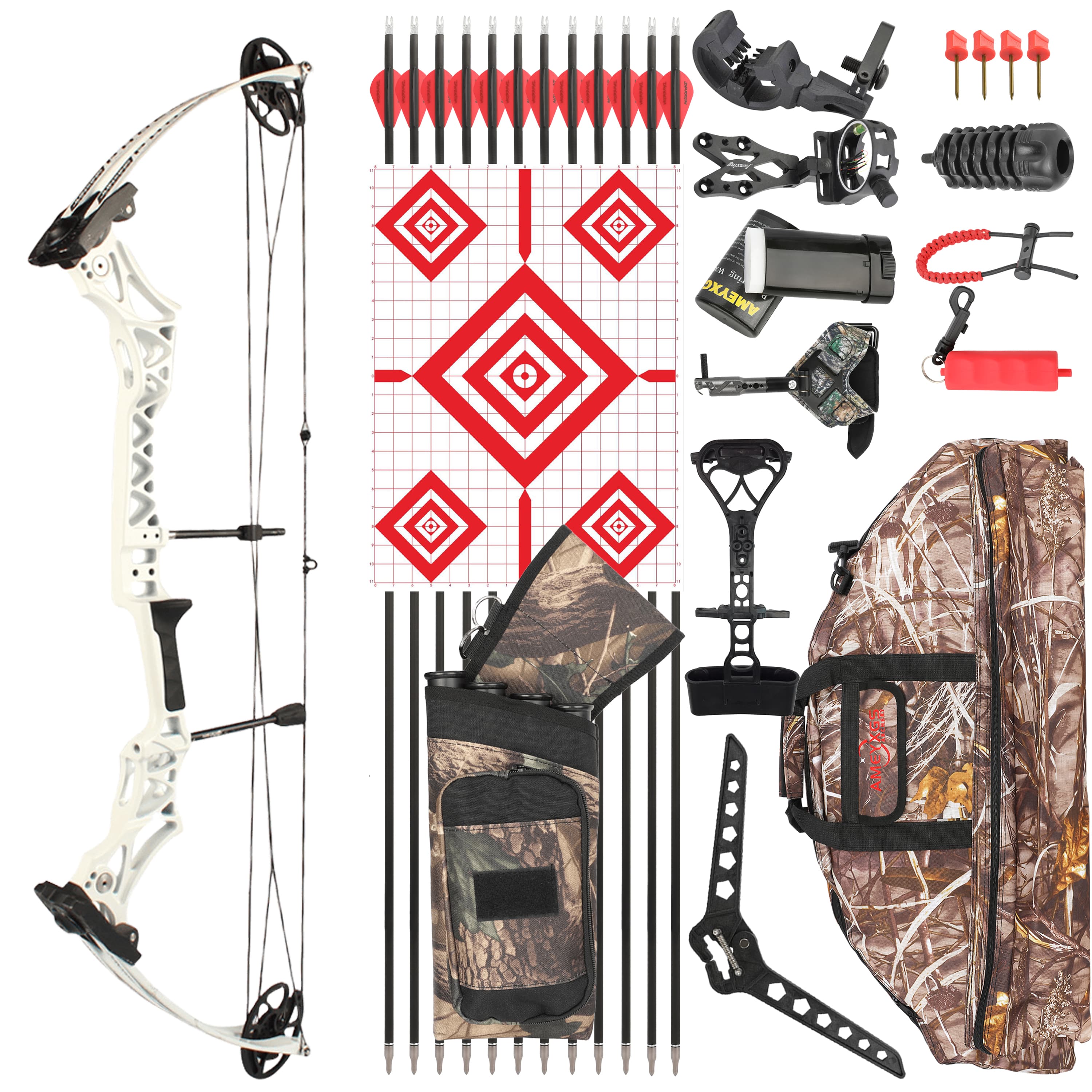40" Compound Bow Set 30-55lbs Adjustable Pro Training Setup