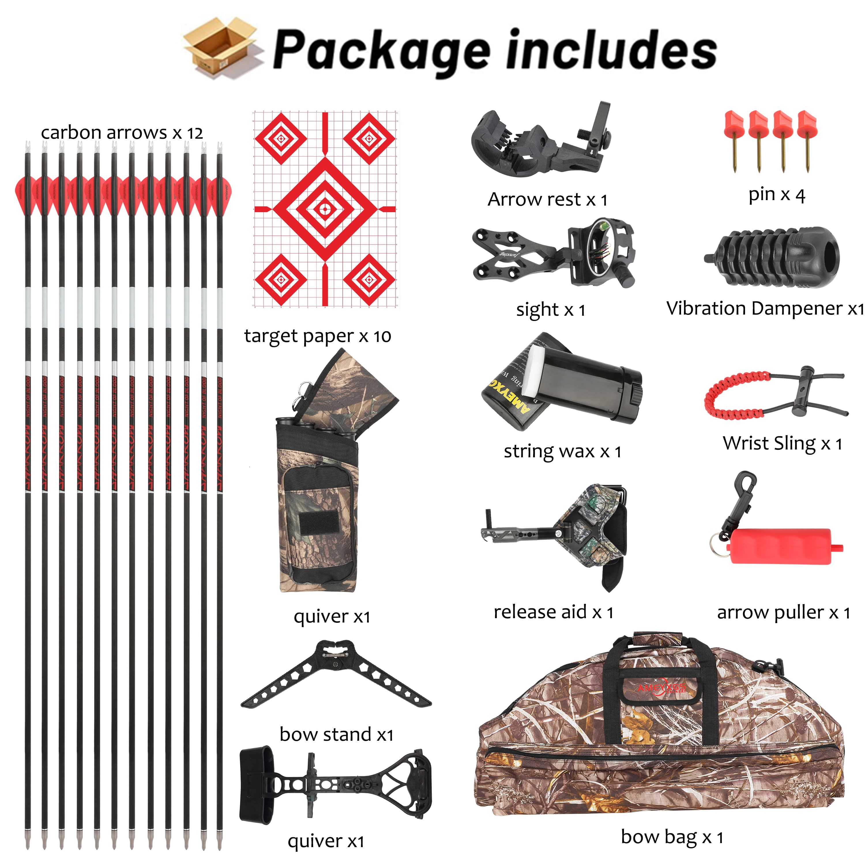 40" Compound Bow Set 30-55lbs Adjustable Pro Training Setup