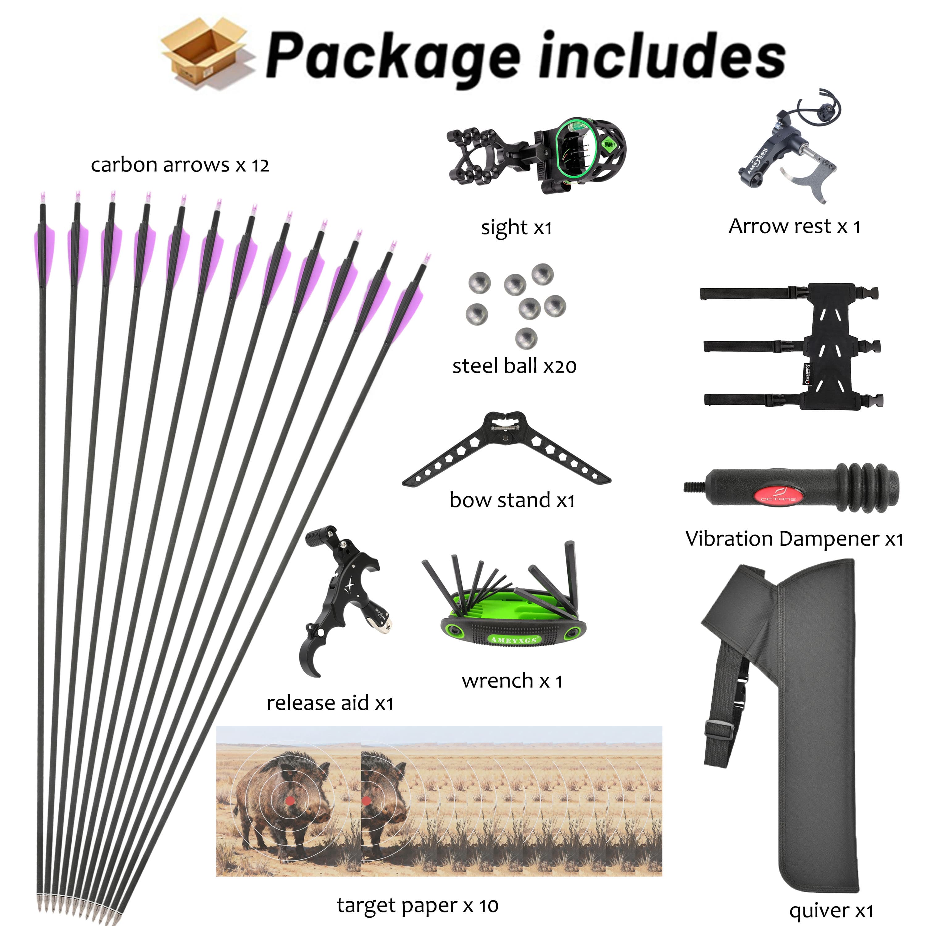Draw Weight 30-70LBS Dual Use Compound Bow Set Shooting archery 