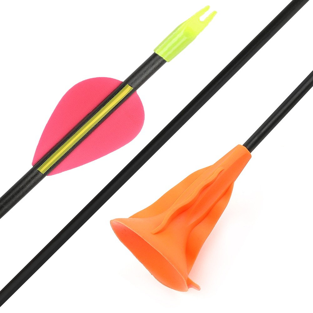 12 Pack Safe Practice Sucker Arrows with Rubber Tips 29" Fiberglass