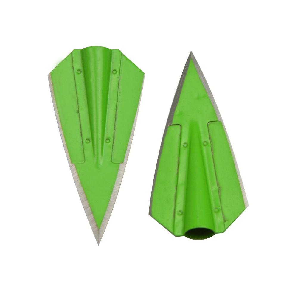 Green Broadhead Arrow Tips 115 Grain Alloy Steel Hunting Points (6 Pack)