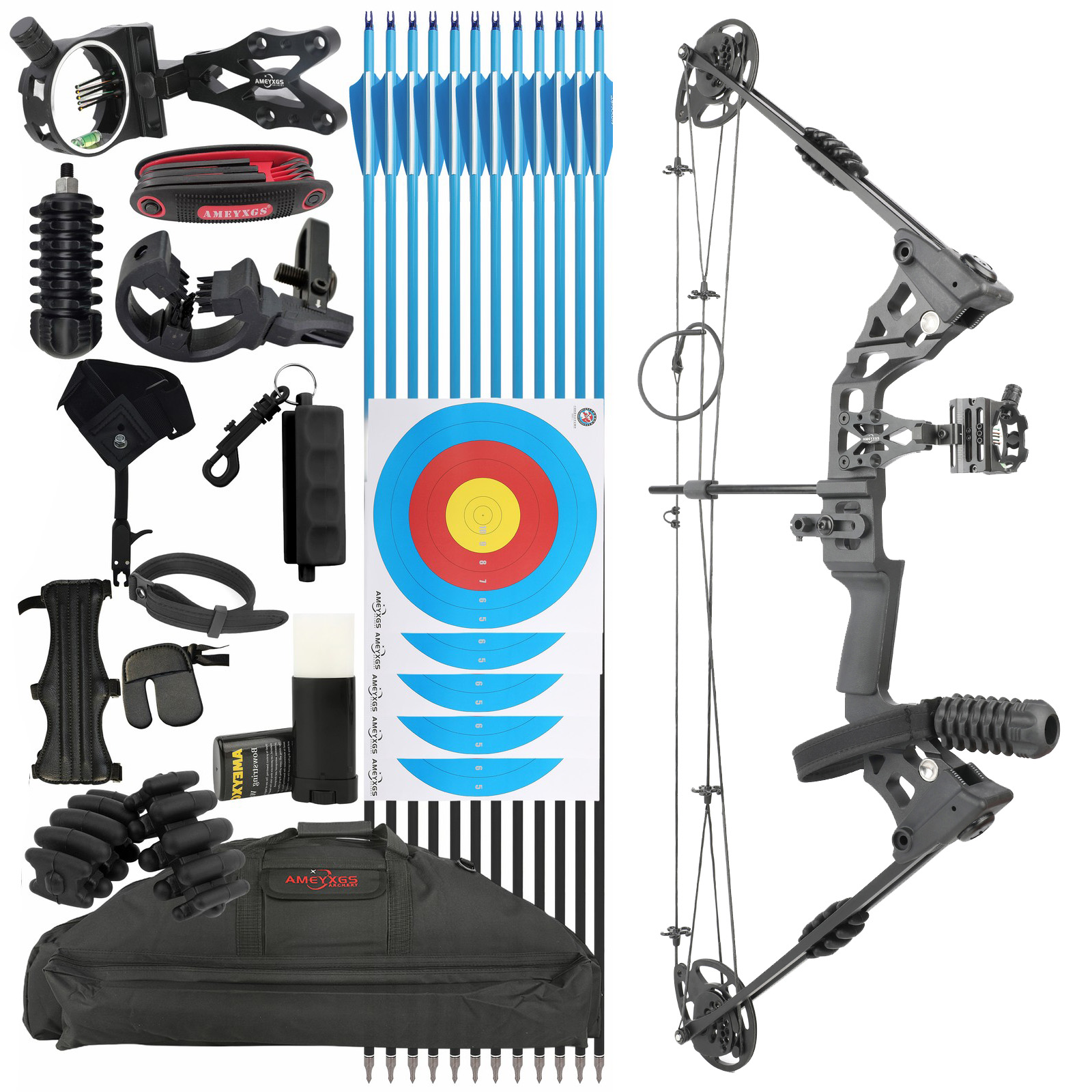 JUNXING Dragon X8 Hunting Compound Bow Shoot Package 20-70lbs