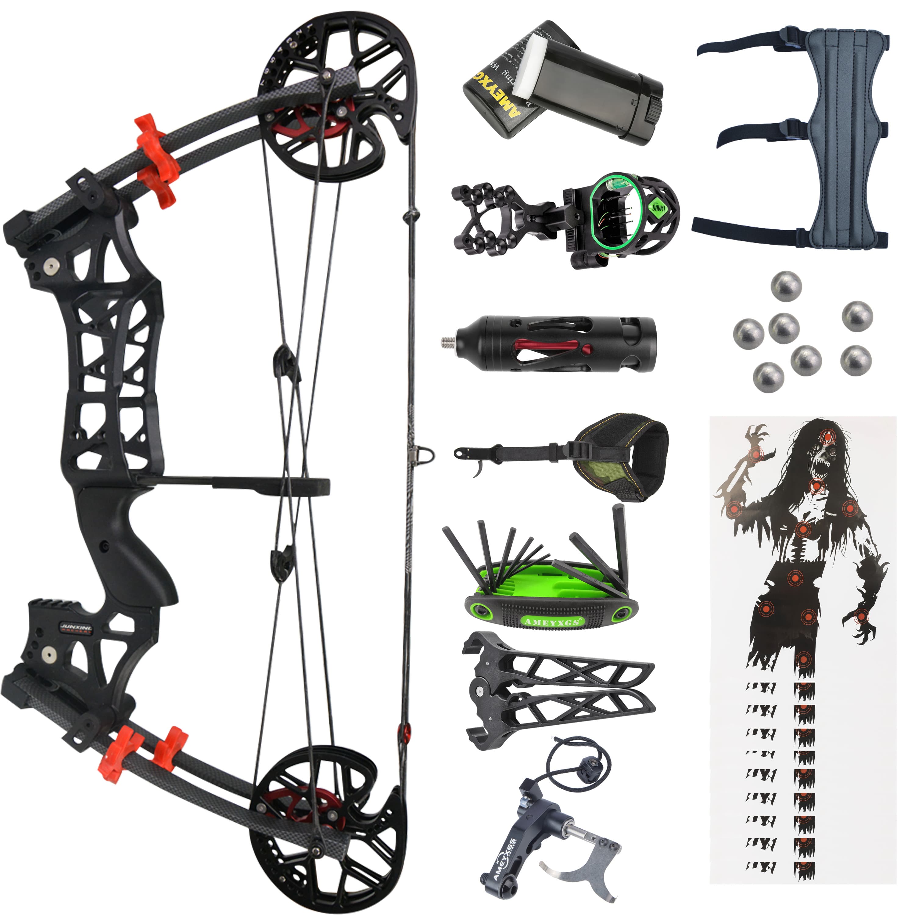 Archery 30-60lbs Compound Bow Set Shooting Target