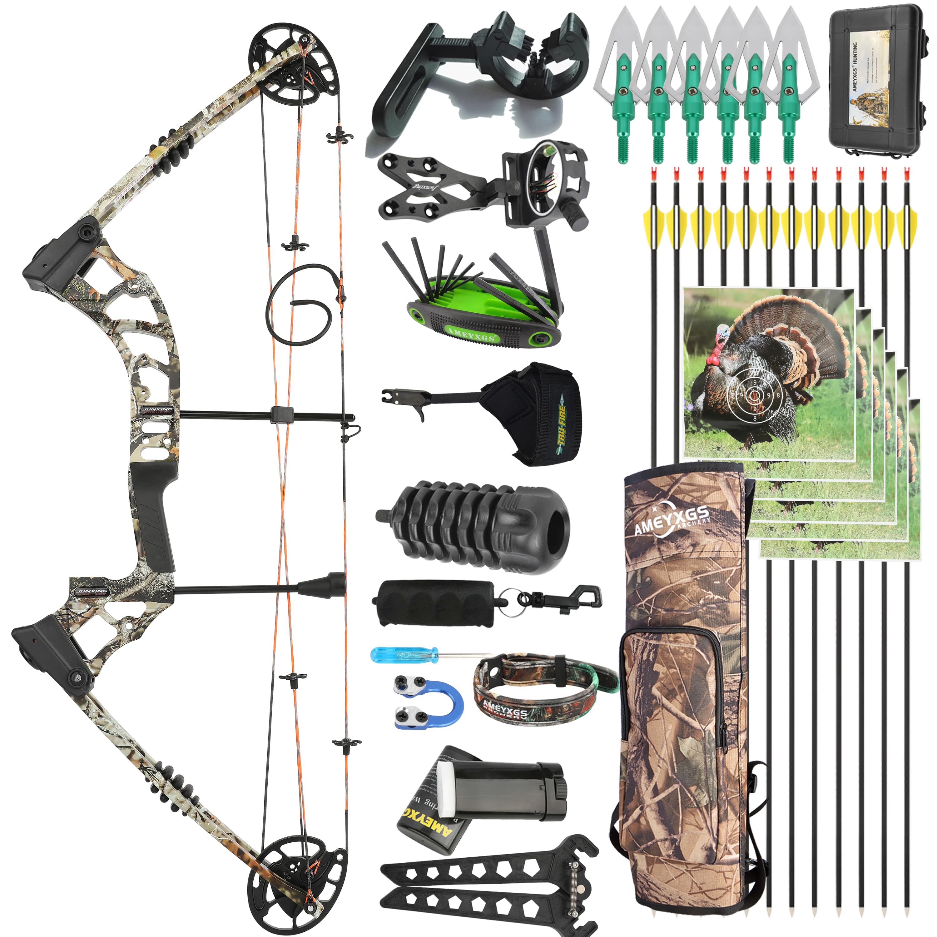 JUNXING M121A Compound Hunting Bow Complete Set 0-70 lbs