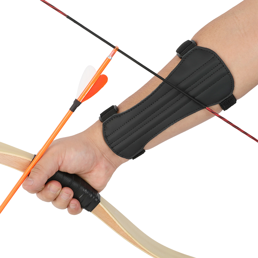 Archery Arm Guard Cowhide Adjustable Ambidextrous Archery Protection