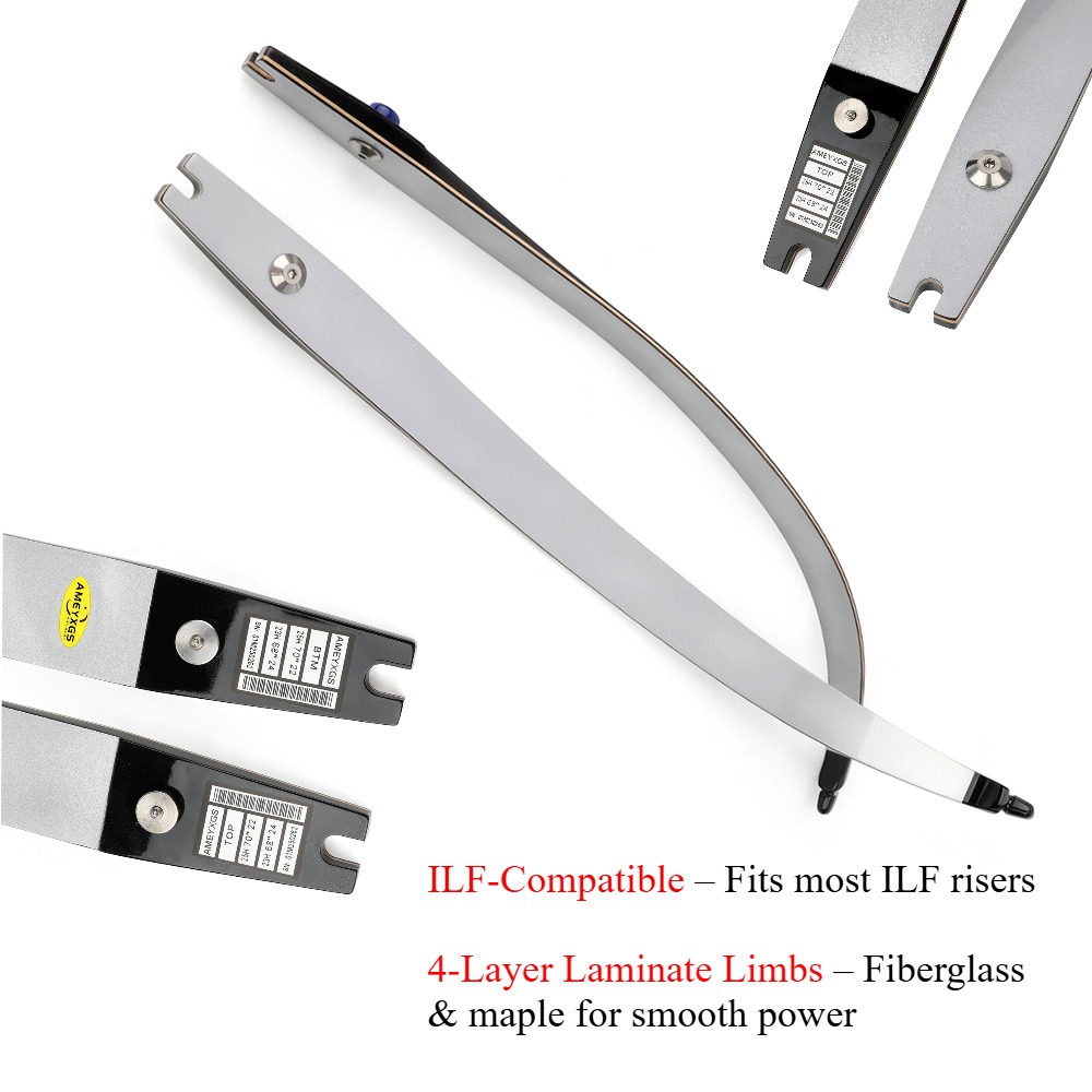 66" 68"70" ILF Recurve Bow Limbs 16-40 lbs