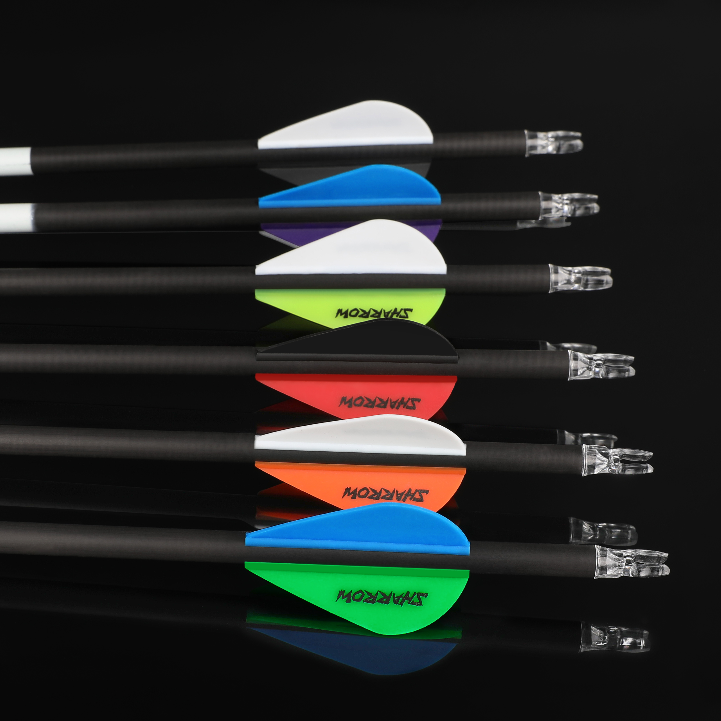 SHARROW 31" Glow-in-the-Dark Pure Carbon Arrows .244" ID Spine 300 350 400 500 600 (12 Pack)