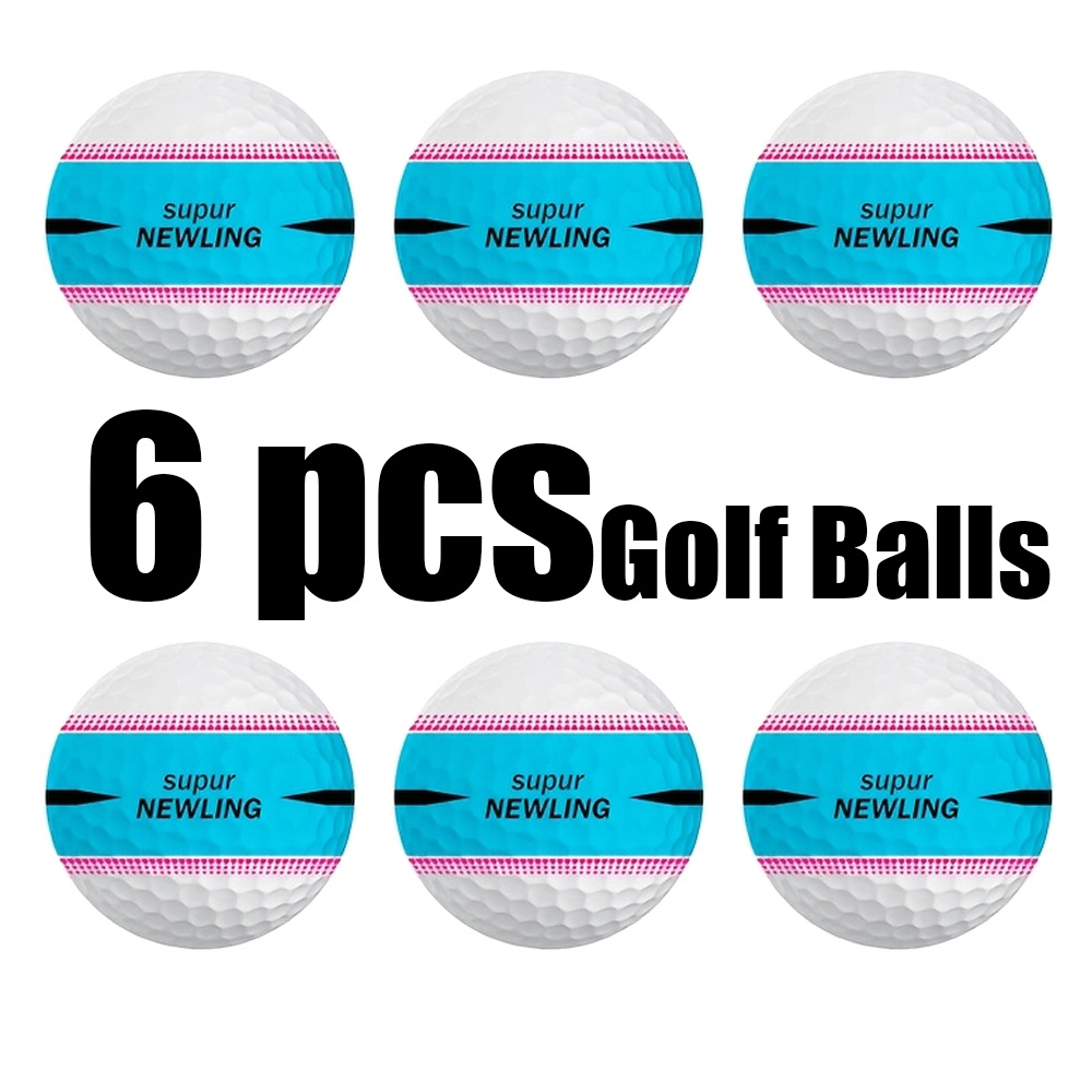 6PCS Rubber Golf Ball Practice Training Driving Range Indoor Outdoor 