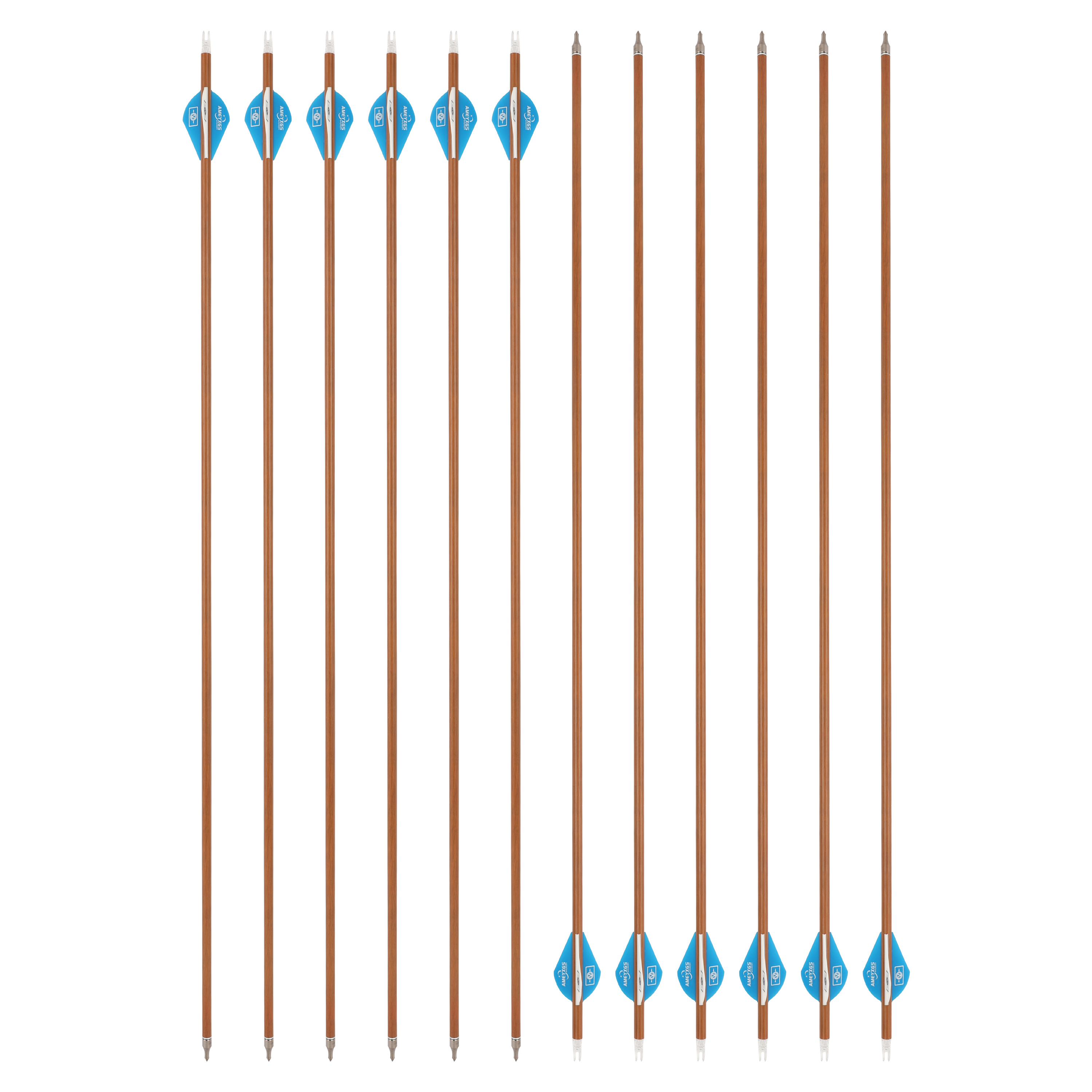 AMEYXGS 30" Archery Carbon Arrows for Compound Bow Spine 500 (12 Pack)