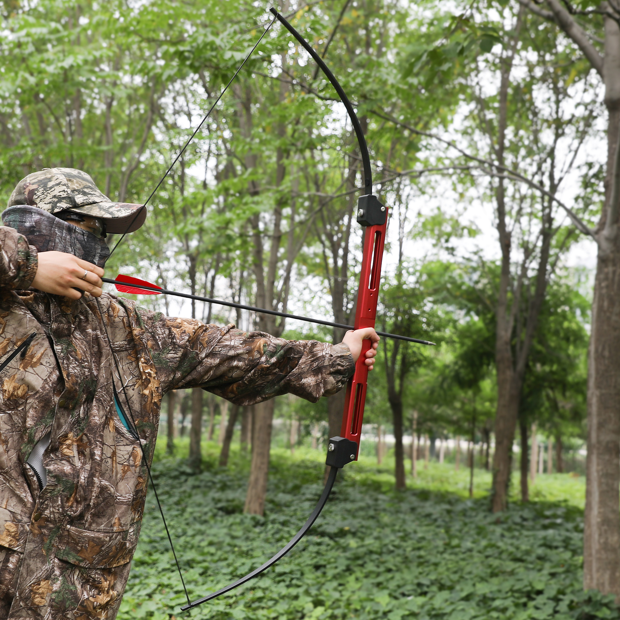 58" Folding Takedown Recurve Bow Aluminum Alloy Hunting 34-40lbs