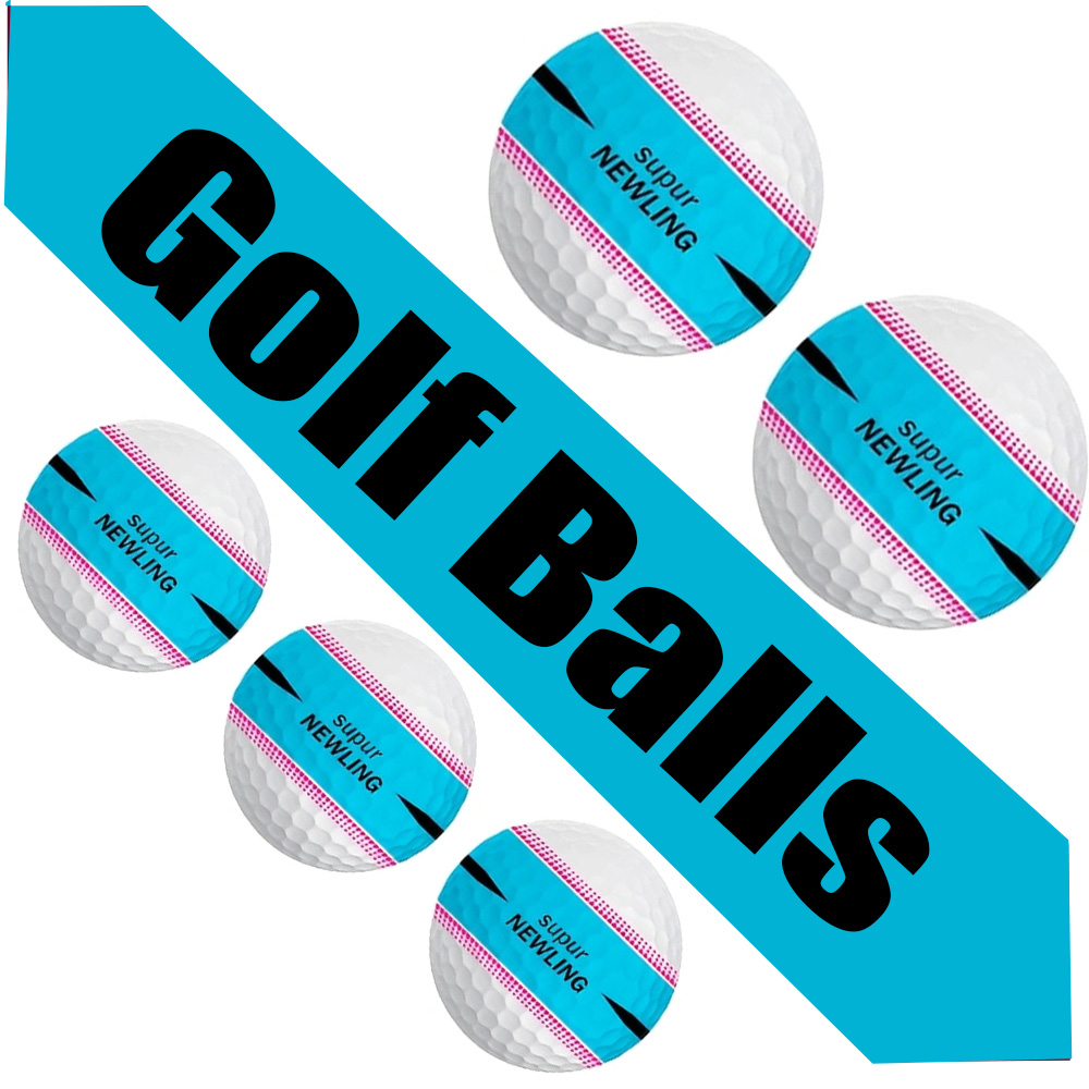 Track Design Golf Practice Balls, 3-Piece Rubber Training Set, 6pcs
