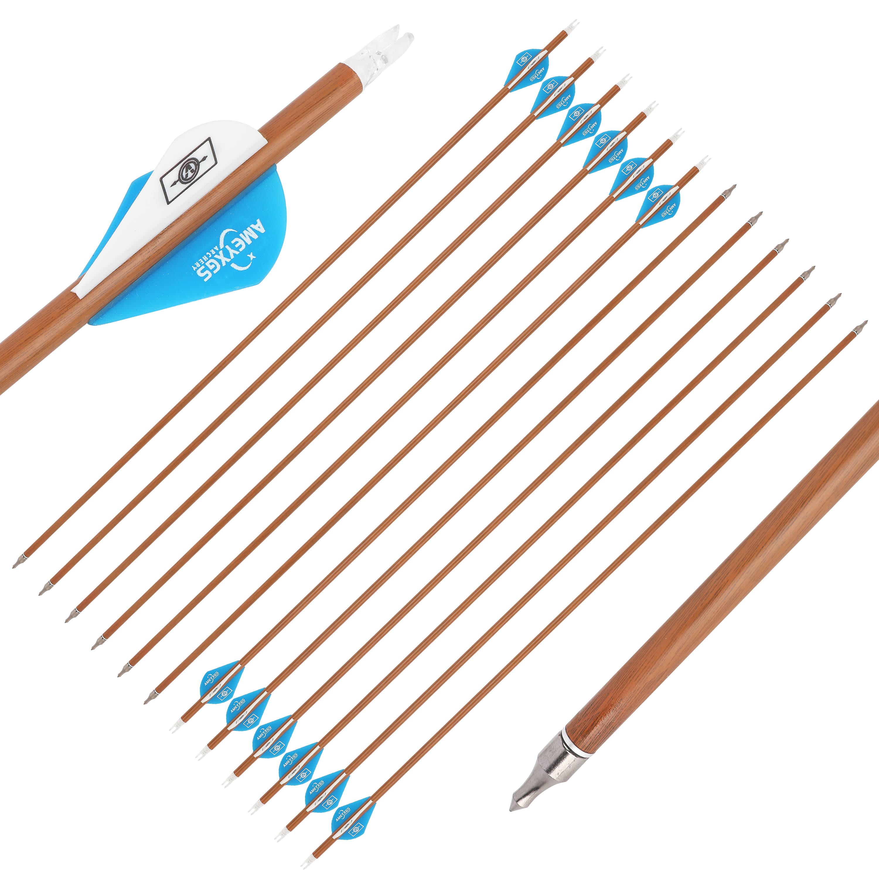 AMEYXGS 30" Camo Carbon Arrows for Compound Bow Spine 500 (12 Pack)-CHN Archery