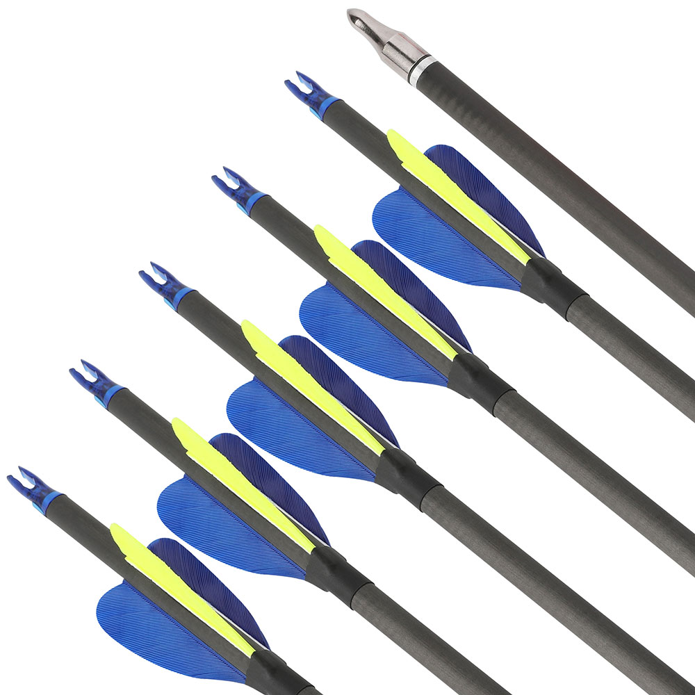 SHARROW 30" Hunting Carbon Arrows with 2" Heart-shaped Feather