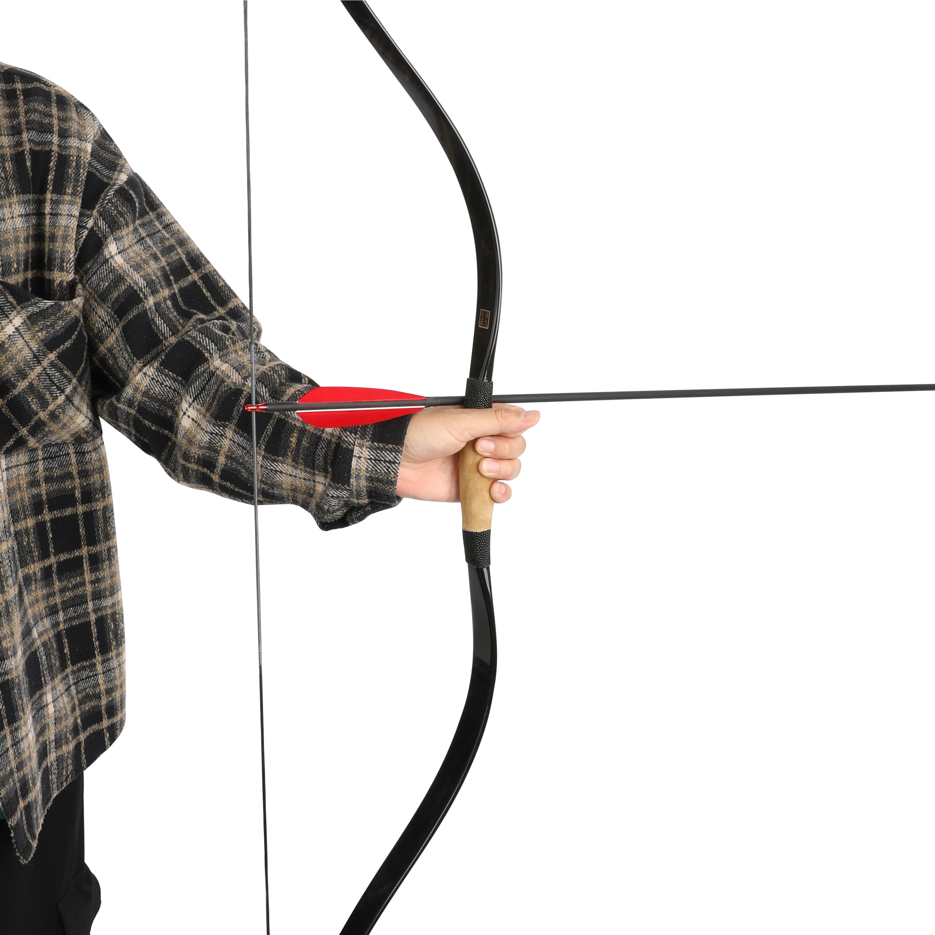 Traditional Bow 15-95lbs Lightweight Longbow with Pearl Fish Skin Grip