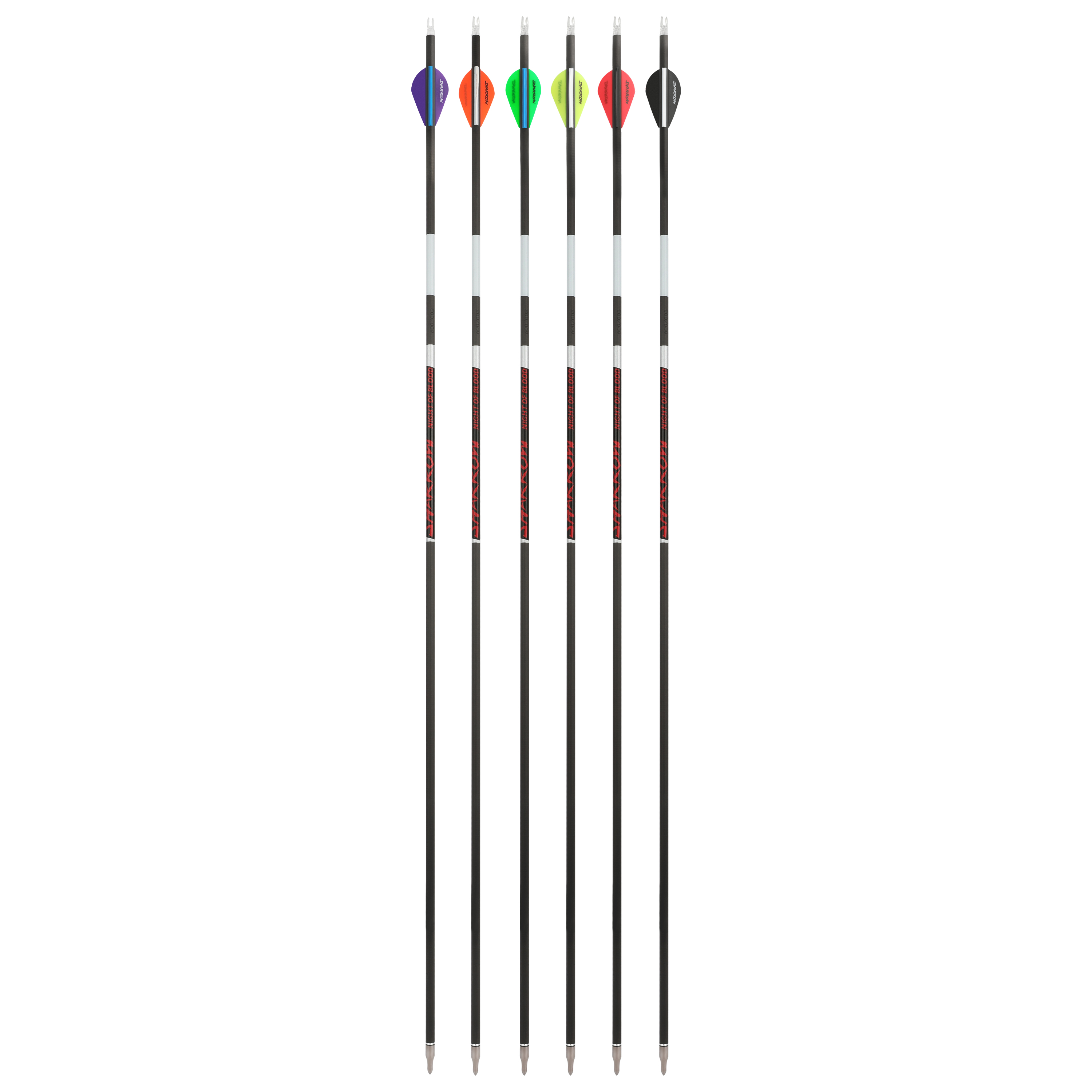 SHARROW 31" Glow-in-the-Dark Pure Carbon Arrows .244" ID Spine 300 350 400 500 600 (12 Pack)