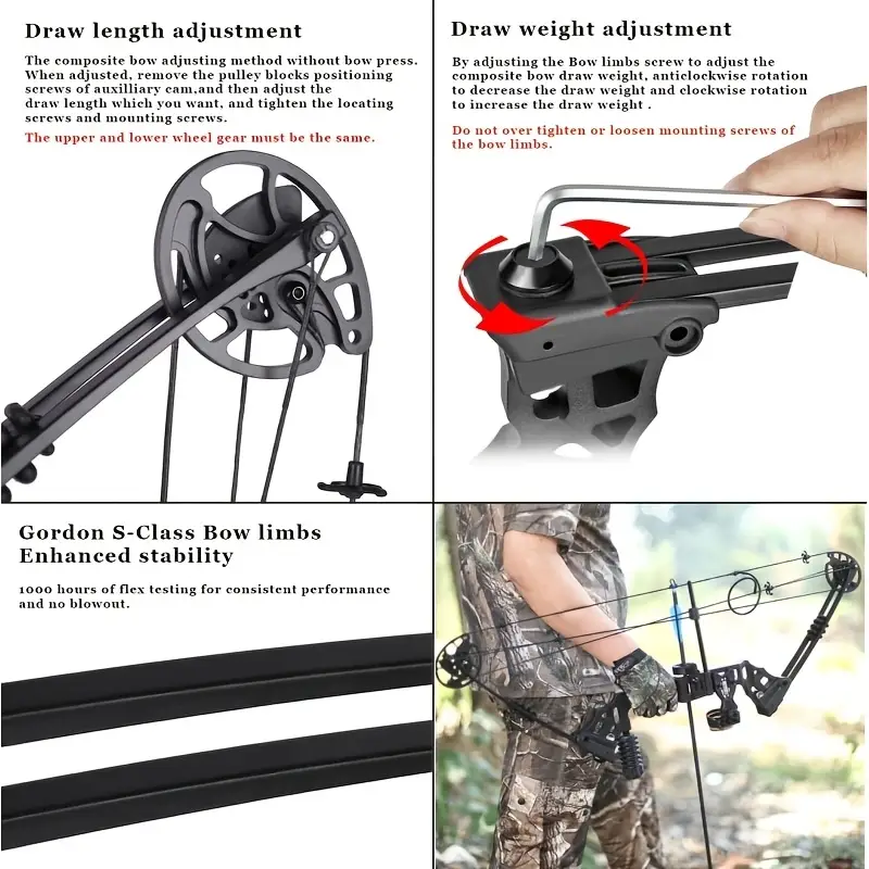 JUNXING Dragon X8 Hunting Compound Bow Camo Bow Package 20-70lbs