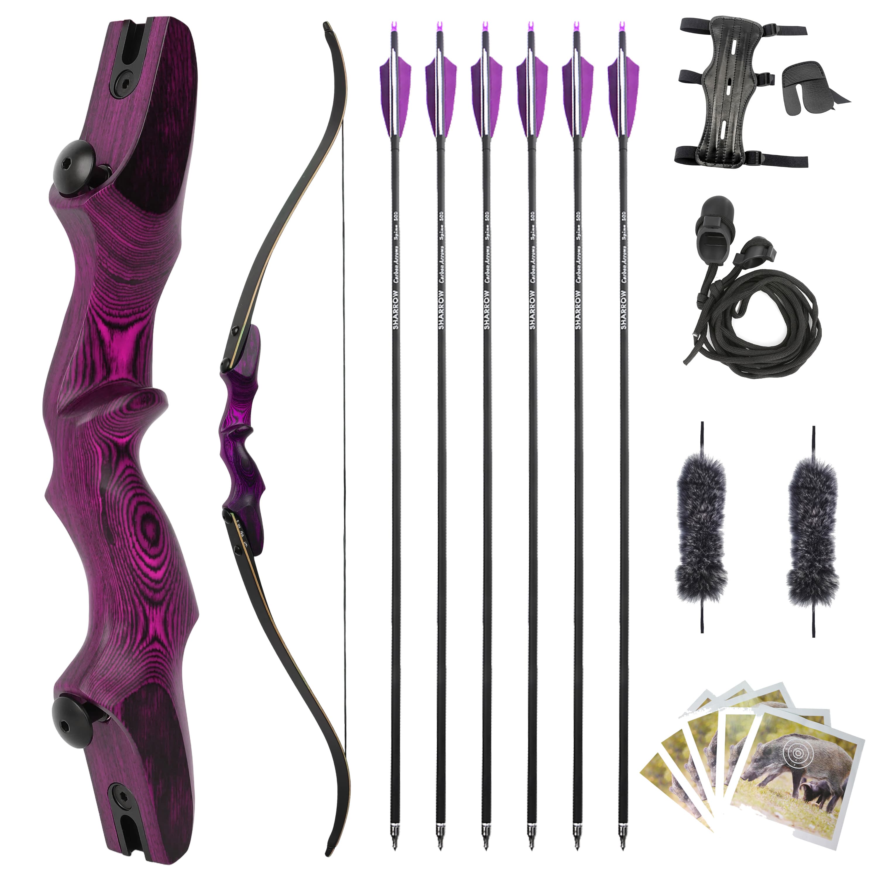 Rock Bear Recurve Bow 20-60lbs Takedown Bow 60‘’ Archery Hunting