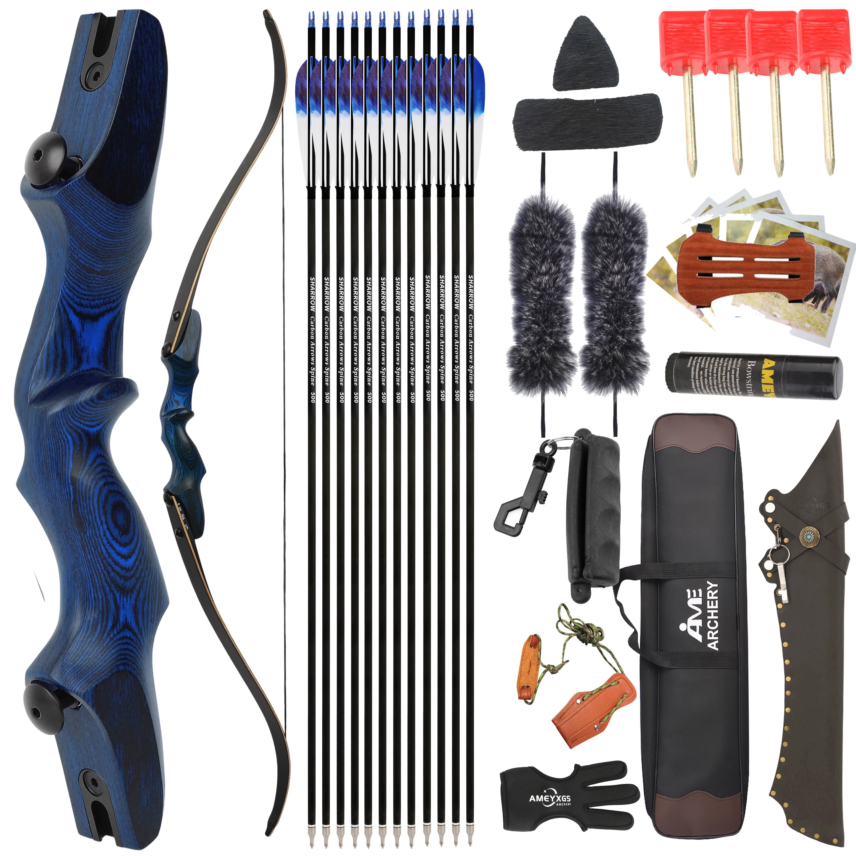 Rock Bear Recurve Bow 20-60lbs Takedown Bow 60‘’ Archery Hunting