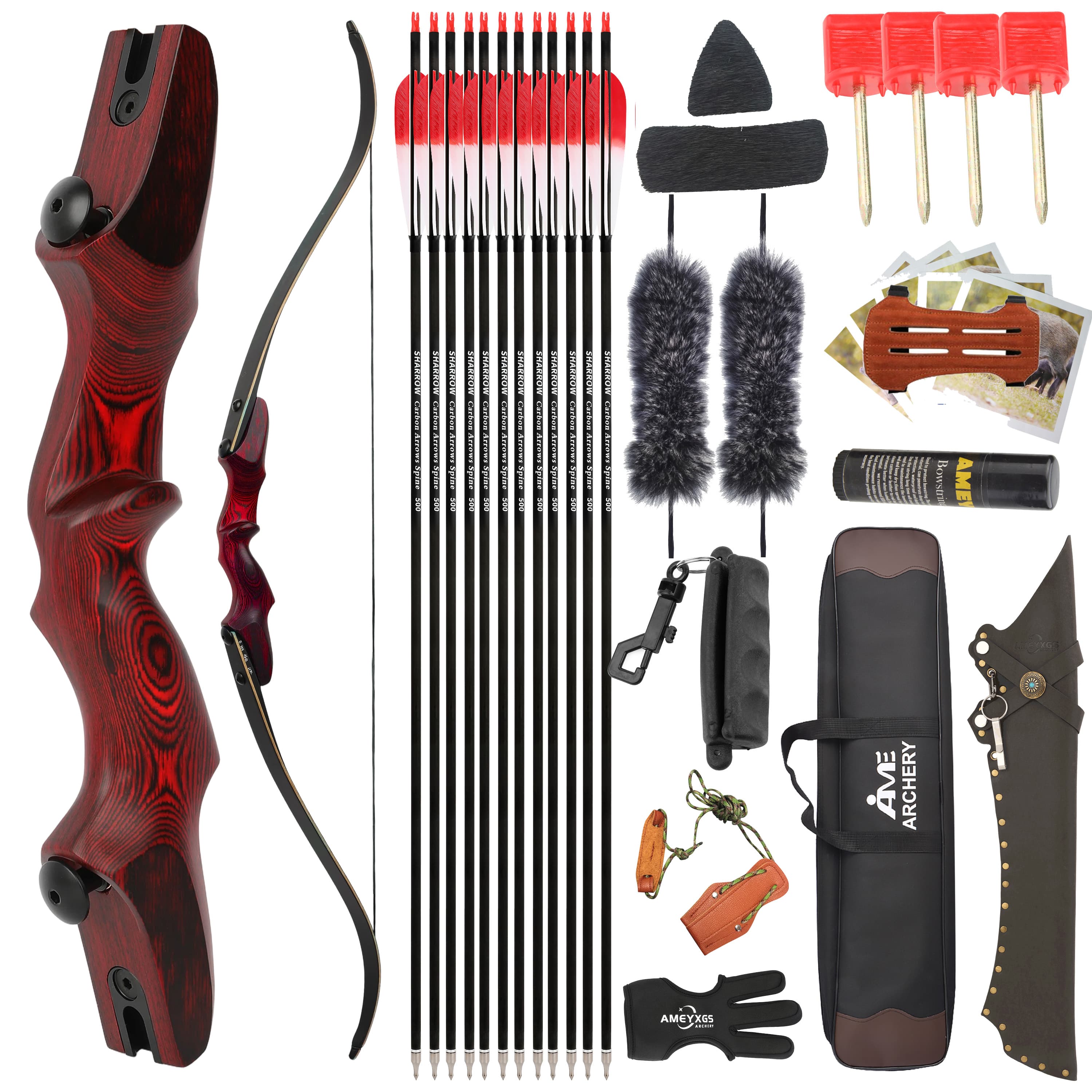 Rock Bear Recurve Bow 20-60lbs Takedown Bow 60‘’ Archery Hunting