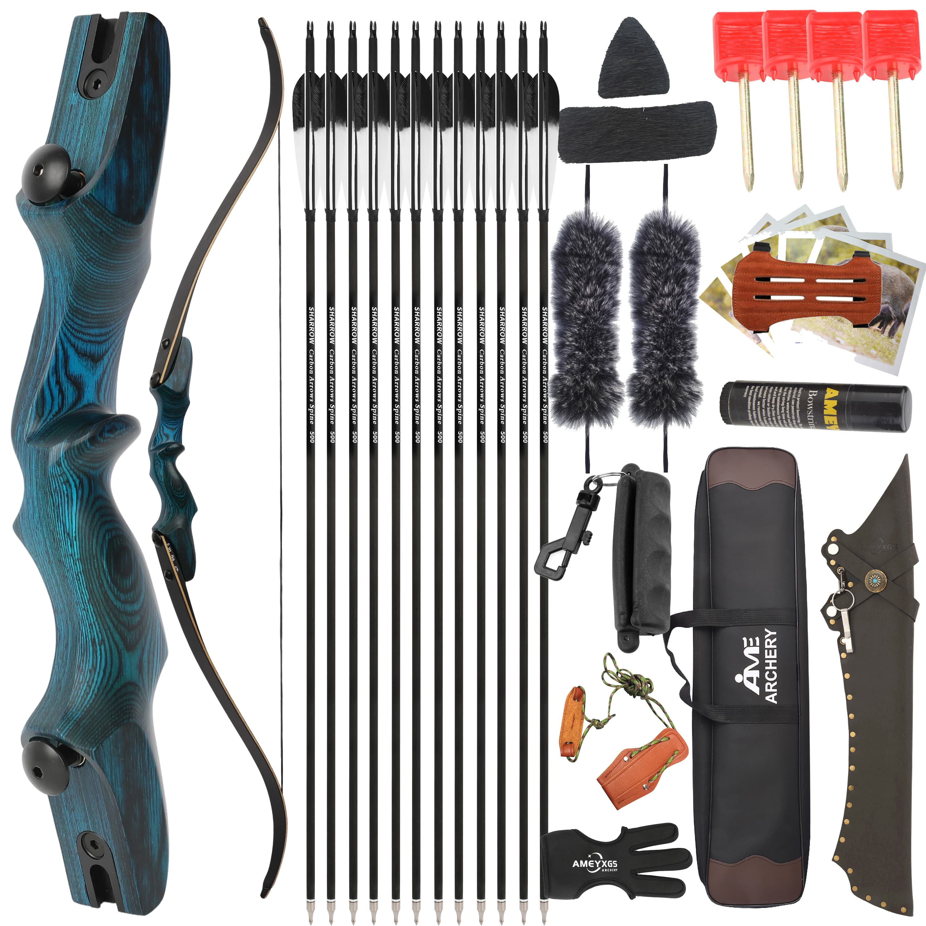 Rock Bear Recurve Bow 20-60lbs Takedown Bow 60‘’ Archery Hunting